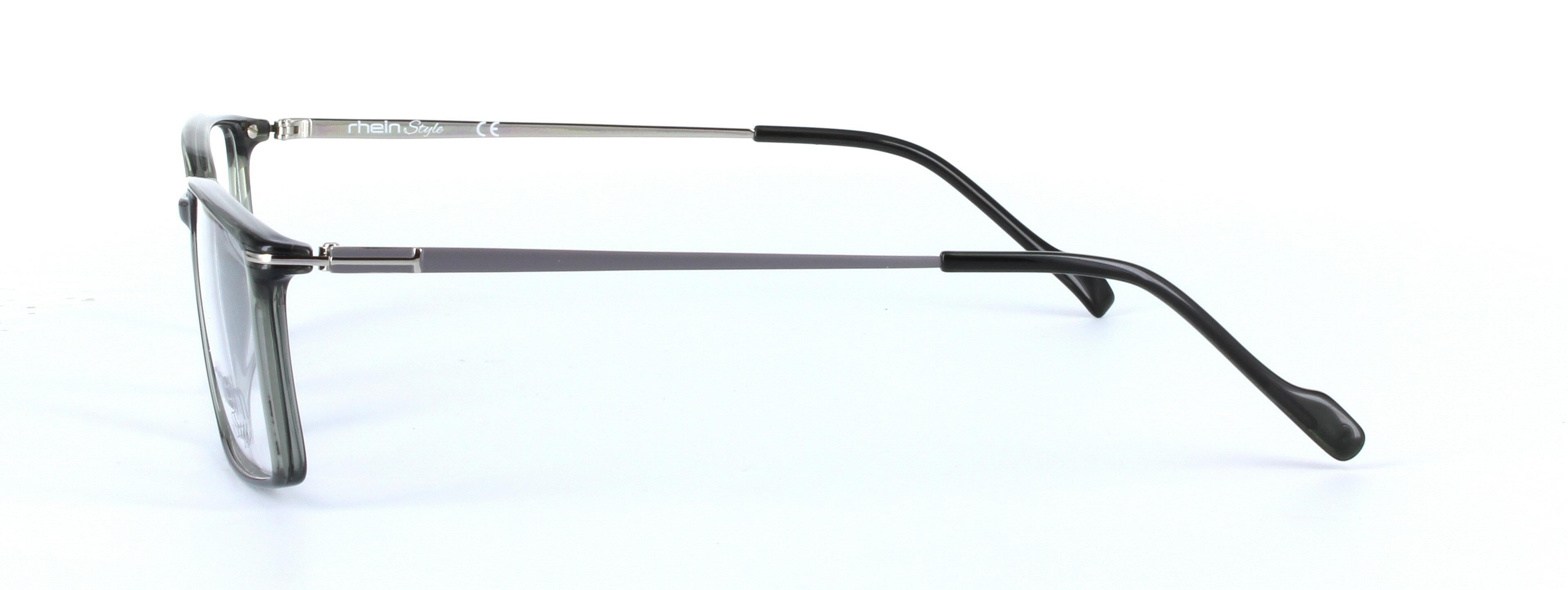 Omega Grey Full Rim Rectangular Square Plastic Glasses - Image View 2