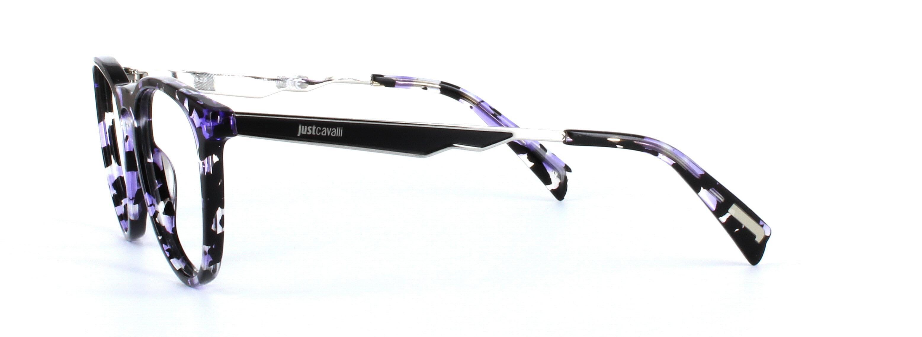 JUST CAVALLI (JC0879-055) Black and Purple Full Rim Round Acetate Glasses - Image View 2