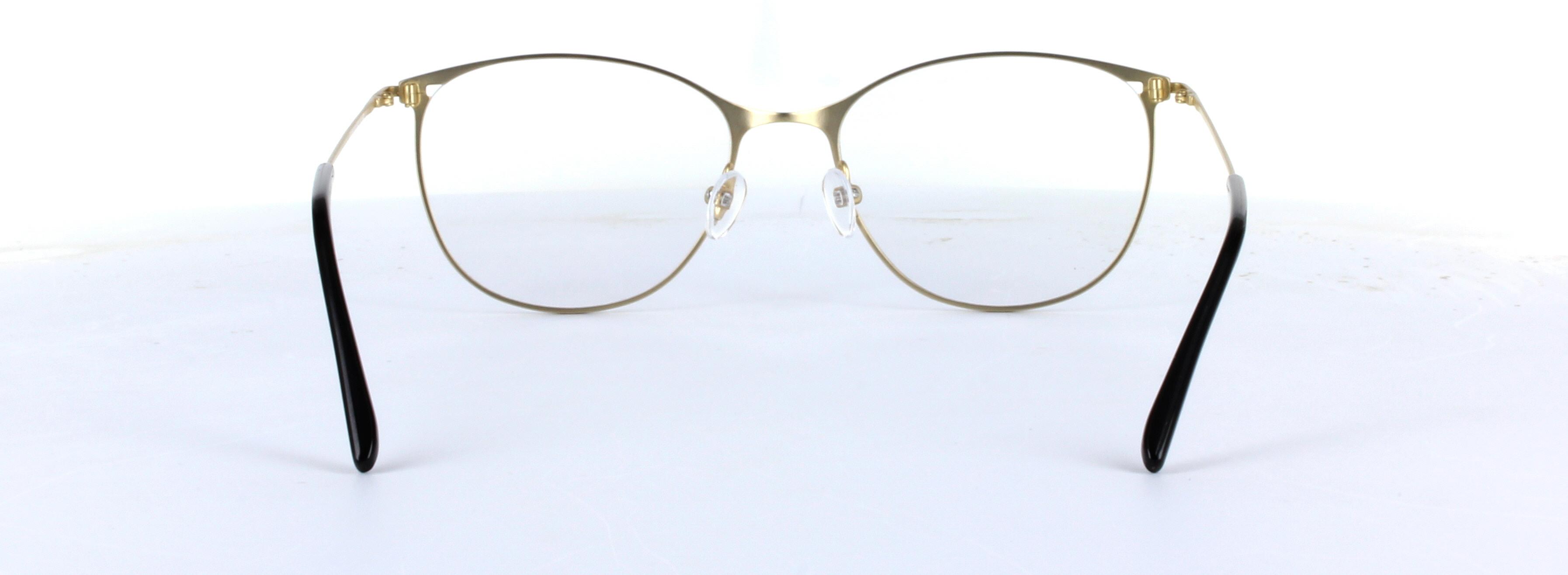 Monroe Turquoise Full Rim Oval Round Metal Glasses - Image View 3