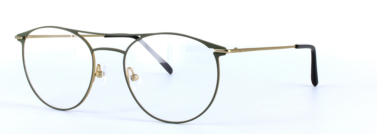 Dexter Olive Green Full Rim Round Metal Glasses - Image View 1
