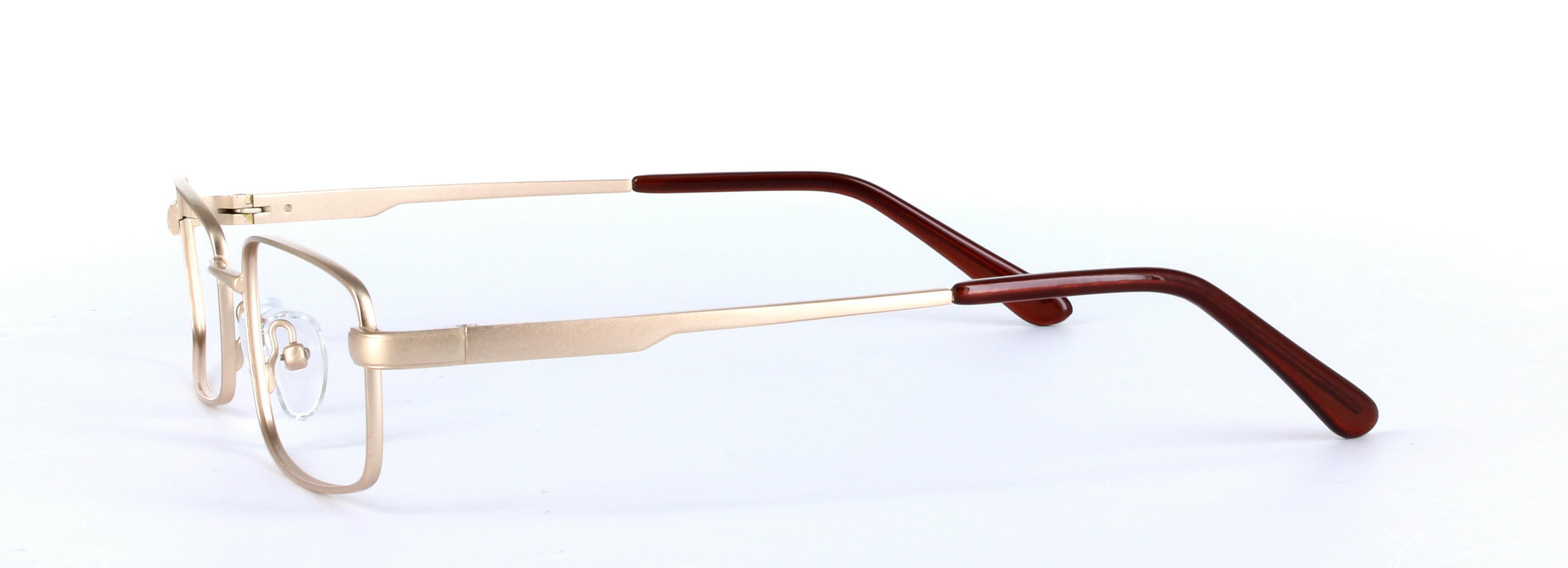 Kristo Gold Full Rim Rectangular Metal Glasses - Image View 2