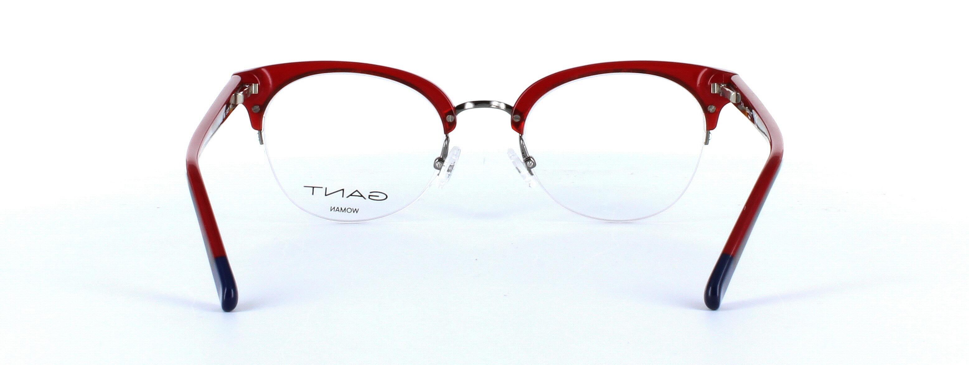 GANT (4085-066) Red Semi Rimless Round Acetate Glasses - Image View 3