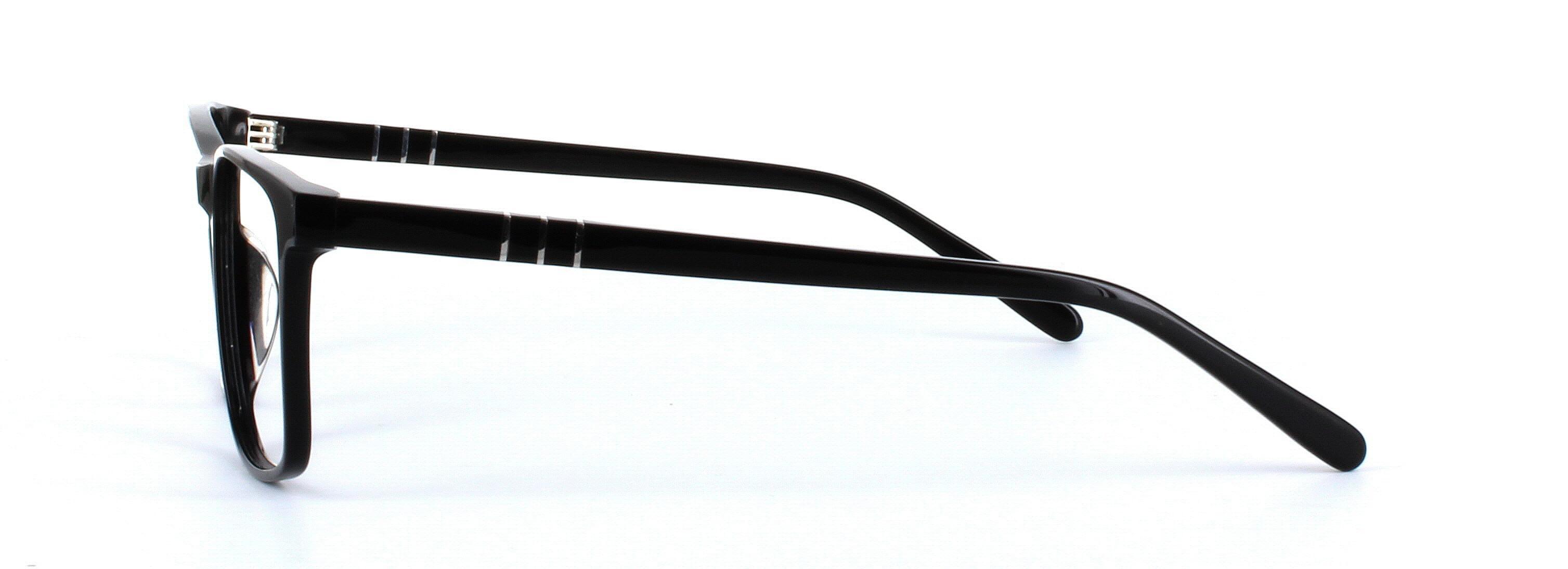 Bayley Lane Black Full Rim Rectangular Acetate Glasses - Image View 2