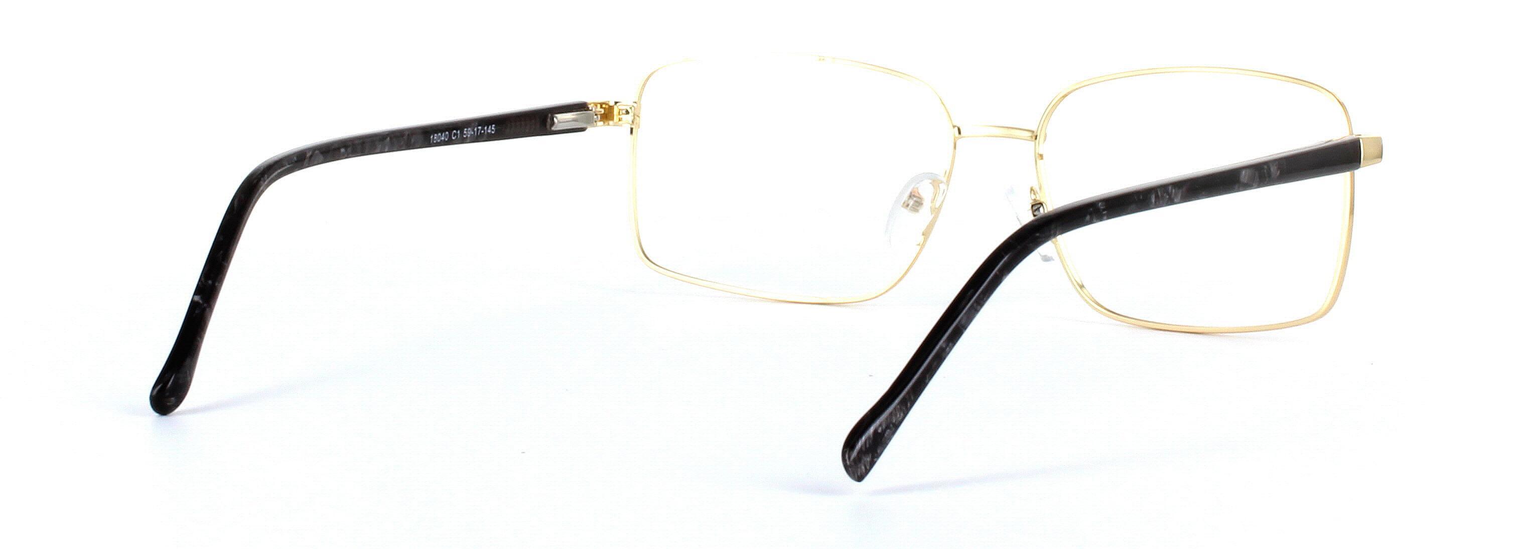 Marlborough Gold Full Rim Rectangular Glasses - Image View 4