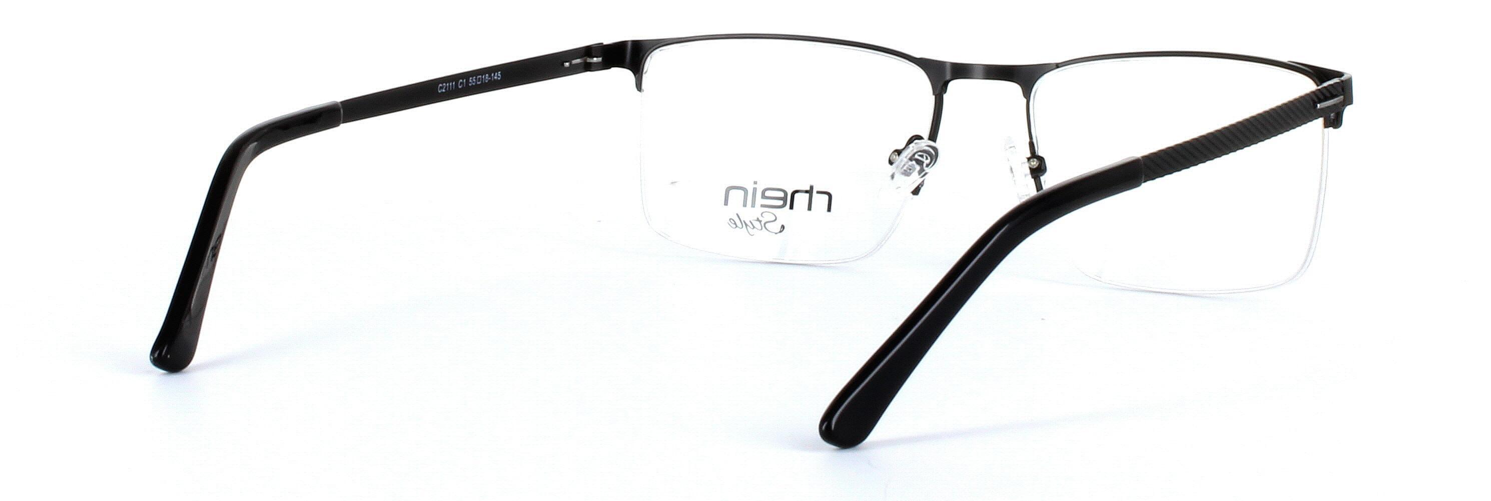 Mansell Matt Black Semi Rimless Rectangular Metal Glasses - Image View 4