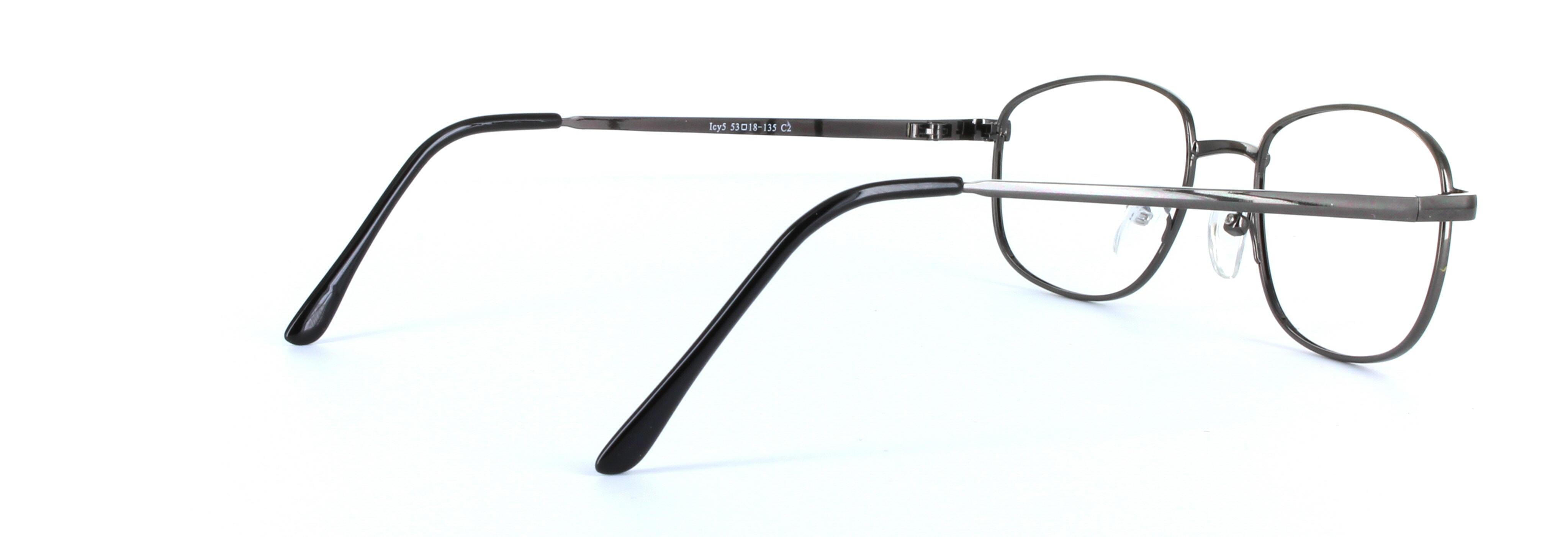 Ashton Gunmetal Full Rim Rectangular Metal Glasses - Image View 4