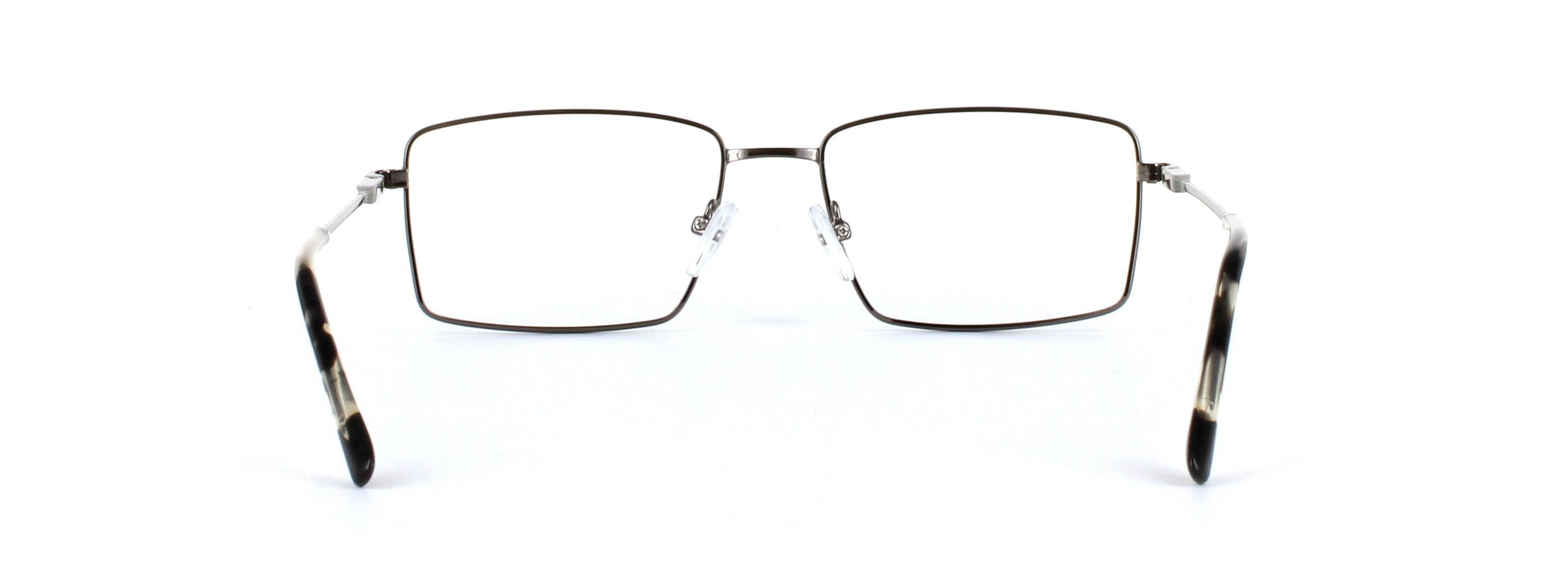 Catan Gunmetal Full Rim Rectangular Metal Glasses - Image View 3