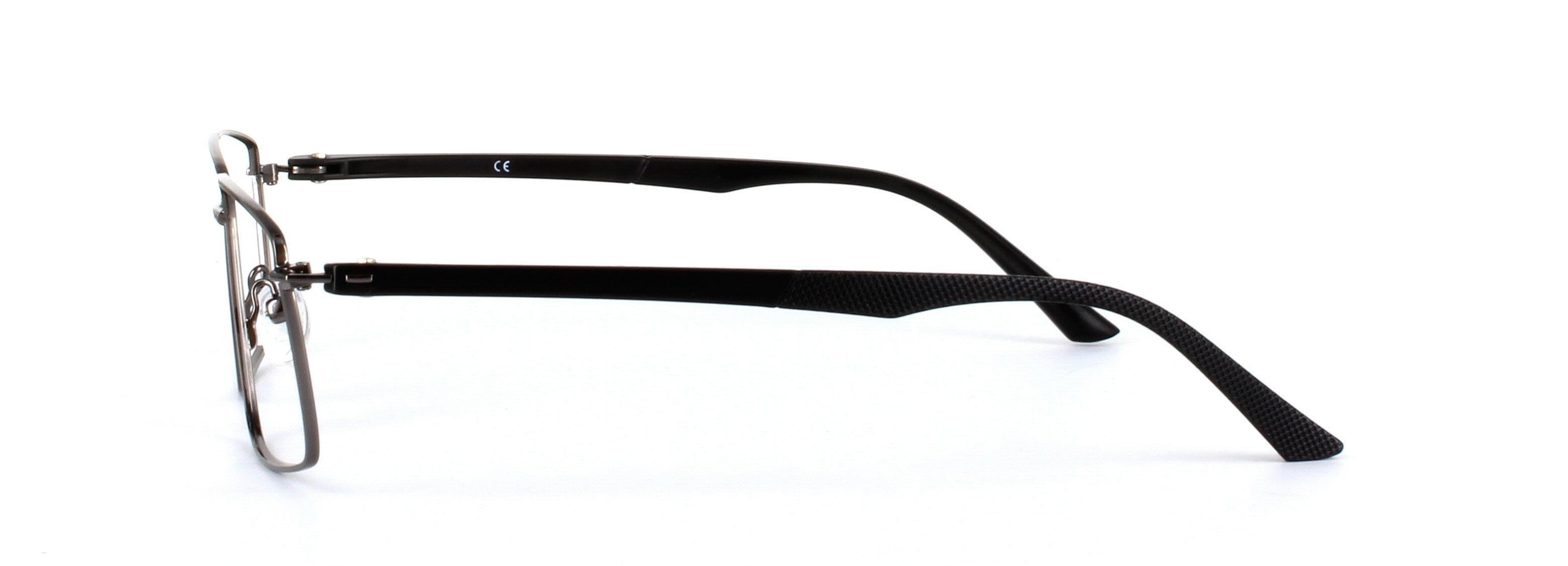 Texas Gunmetal Full Rim Rectangular Metal Glasses - Image View 2
