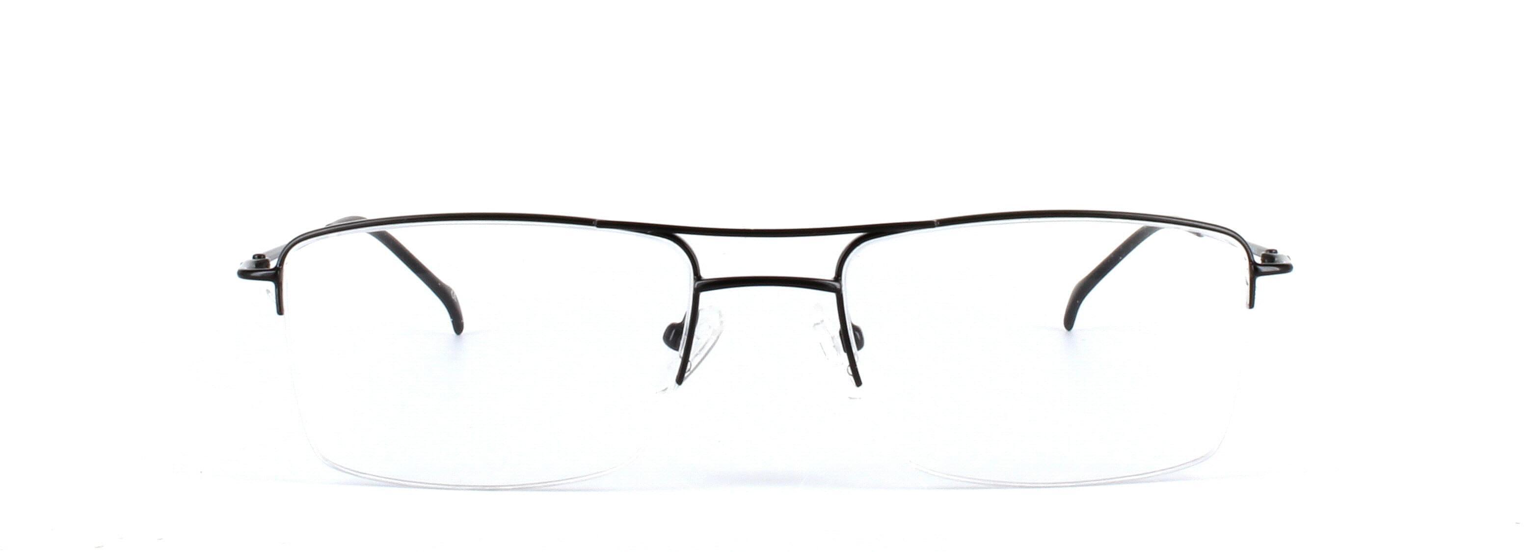 Oklahoma Black Semi Rimless Metal Glasses - Image View 5