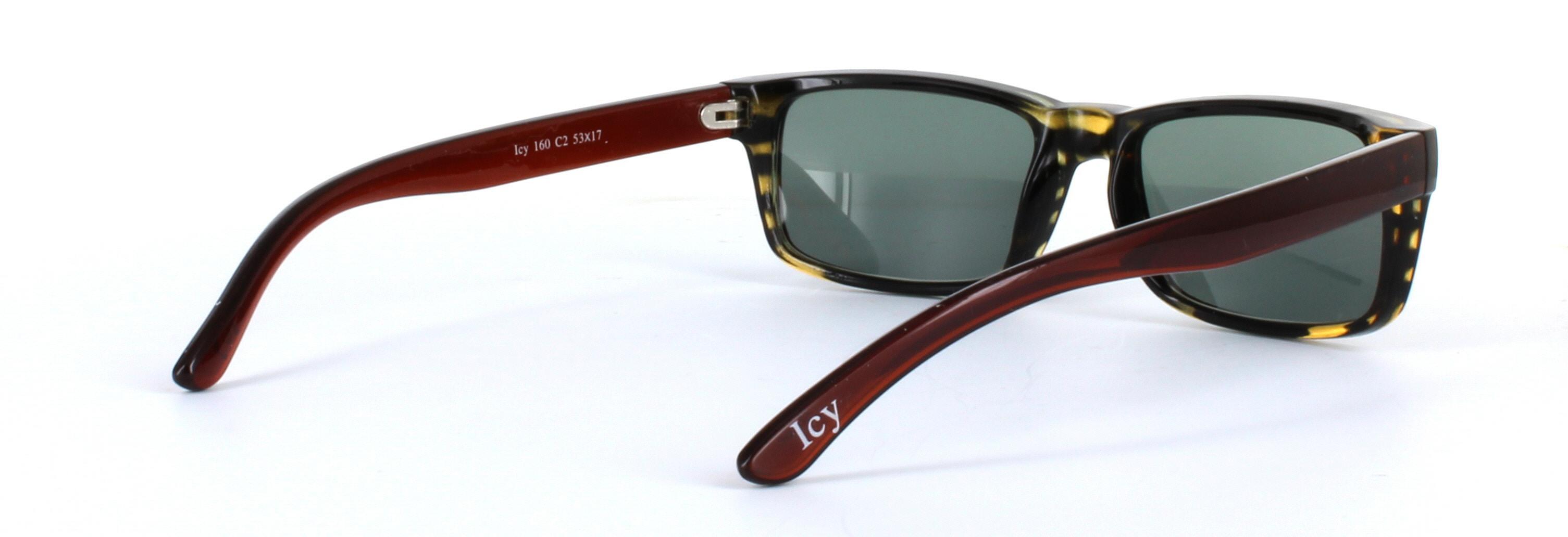 ICY 160 Brown Full Rim Rectangular Plastic Prescription Sunglasses - Image View 4