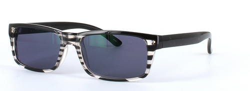 ICY 160 Grey Full Rim Rectangular Plastic Prescription Sunglasses - Image View 1