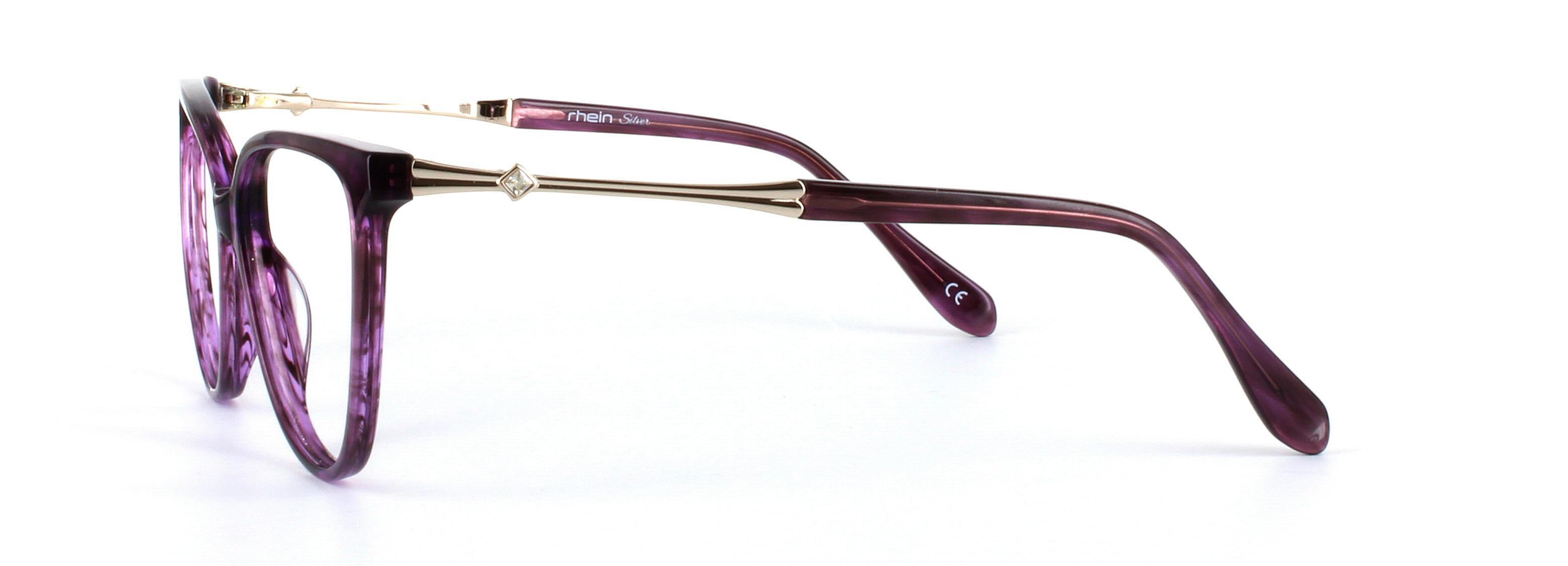 Leigh Purple Full Rim Cat Eye Acetate Glasses - Image View 2