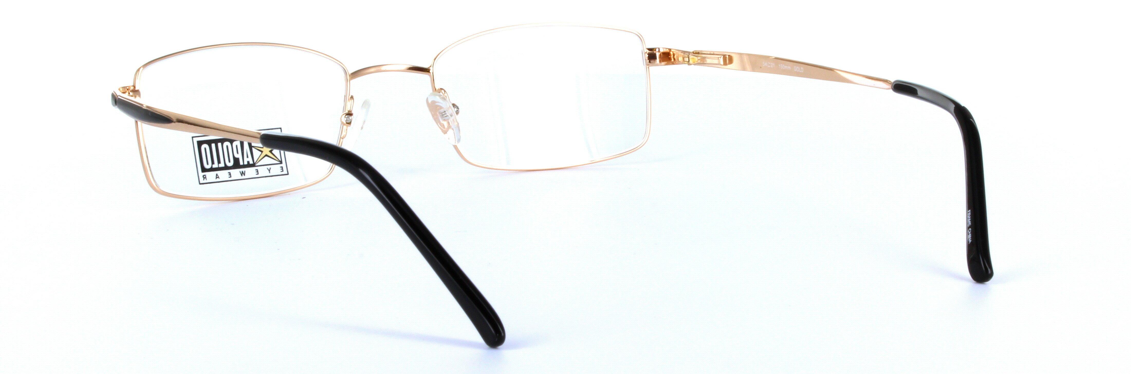 Gold Full Rim Rectangular Metal Glasses Chianti - Image View 3