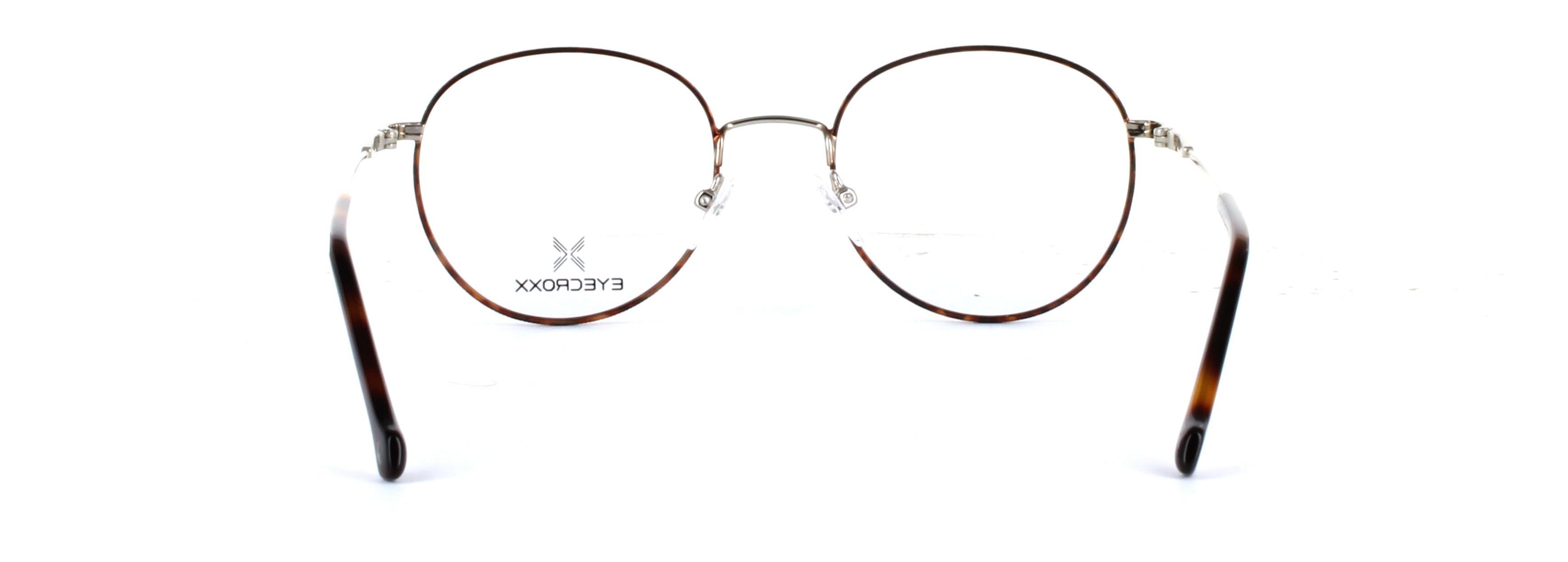 Eyecroxx 570 Tortoise Full Rim Round Metal Glasses - Image View 3