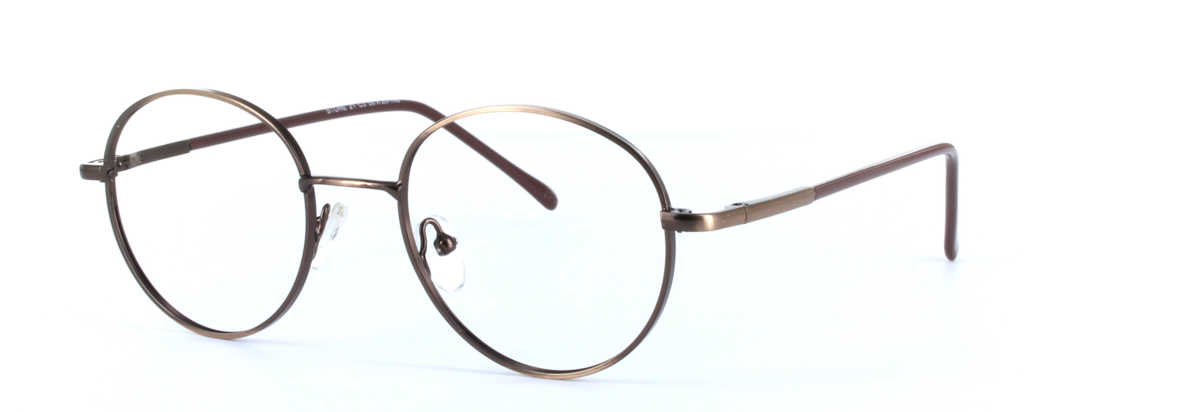Discus Brown Full Rim Round Metal Glasses - Image View 1