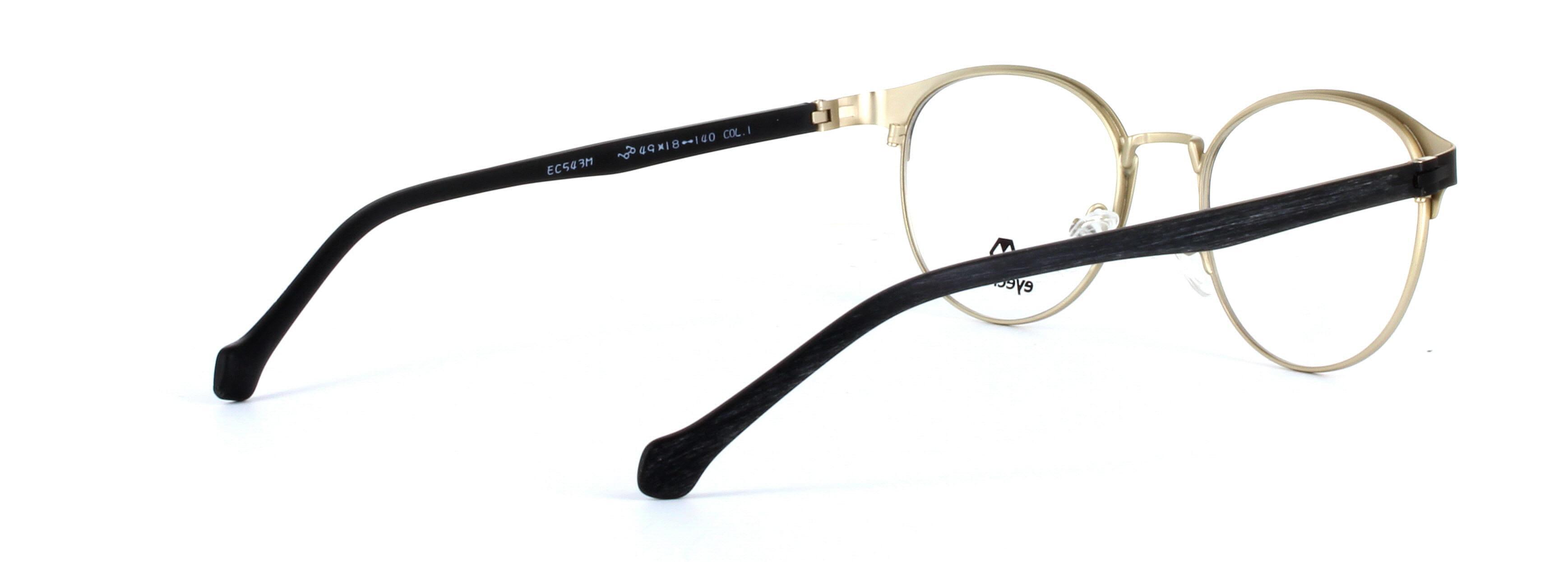 Eyecroxx 543 Black Full Rim Round Metal Glasses - Image View 4