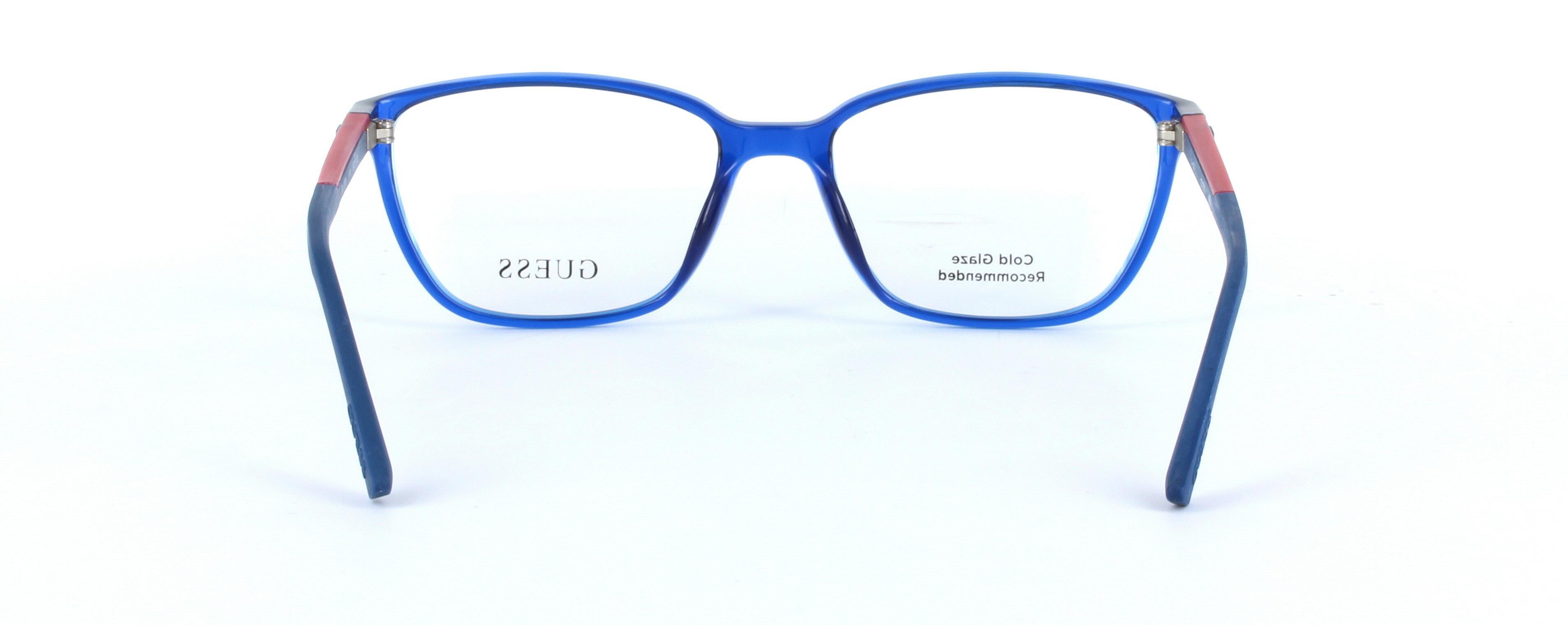 GUESS (GU2496-090) Blue Full Rim Oval Rectangular Acetate Glasses - Image View 3