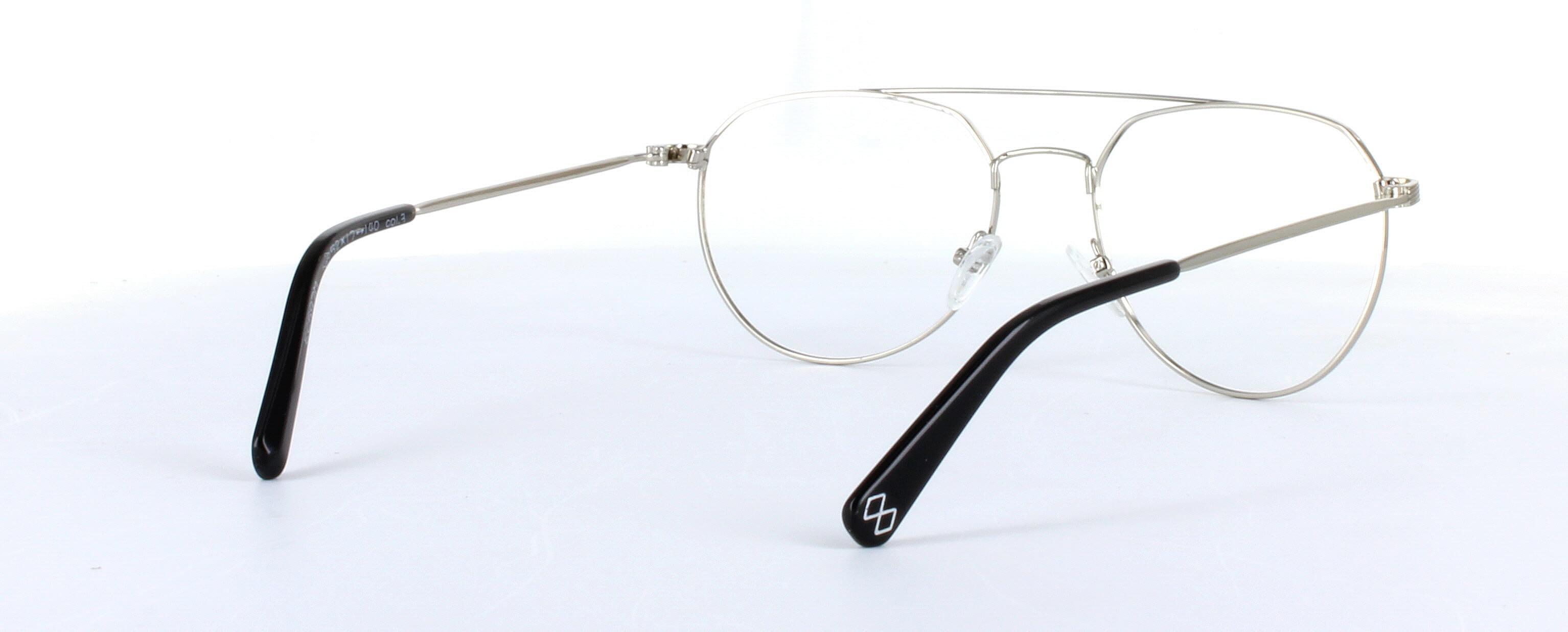 Eyecroxx 597-C3 Black and Gunmetal Full Rim Aviator Metal Glasses - Image View 4