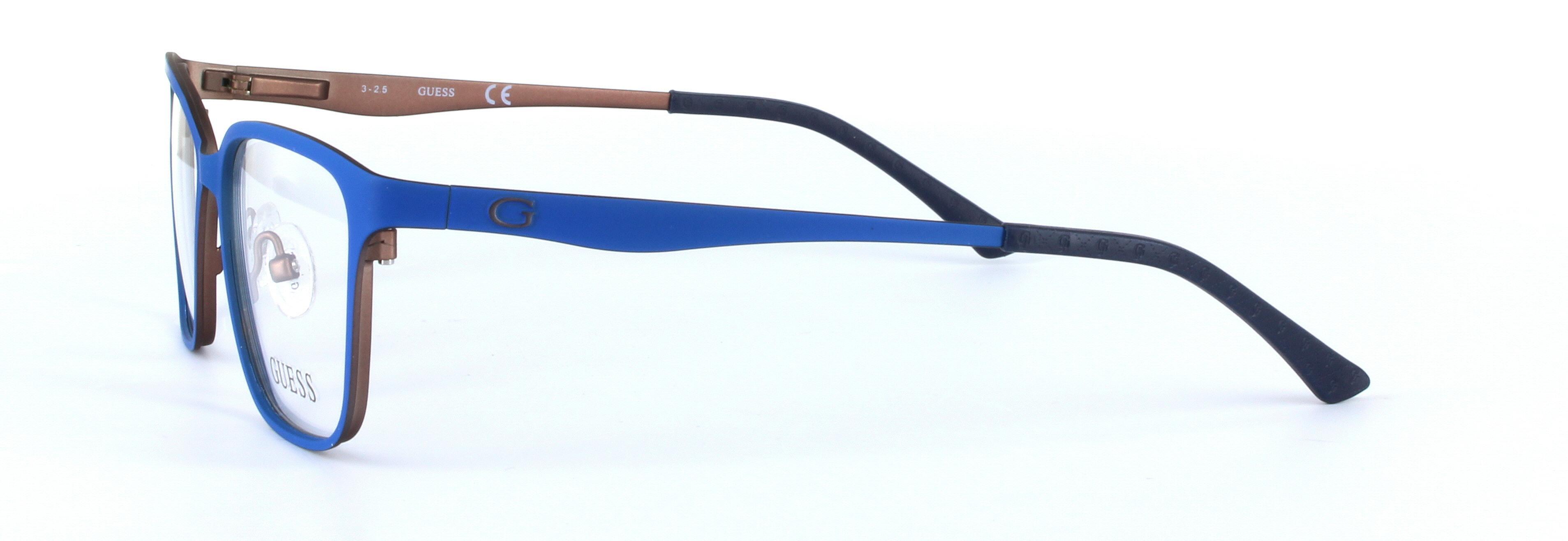 GUESS (GU2511-091) Blue Full Rim Oval Rectangular Metal Glasses - Image View 2