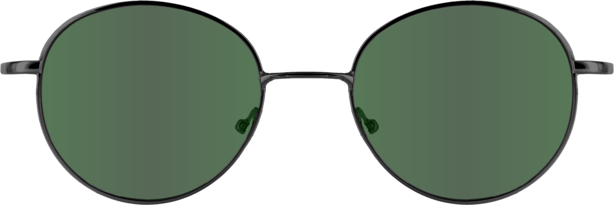 Discus Black Full Rim Round Metal Sunglasses - Image View 2