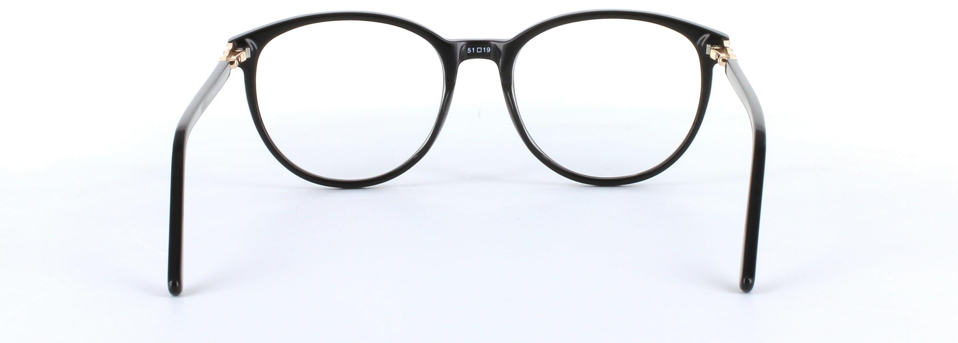 Livia Black Full Rim Round Plastic Glasses - Image View 3