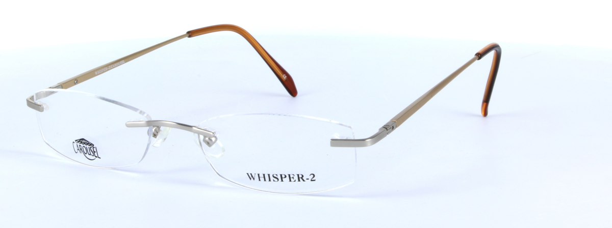 Lidia Silver Rimless Rectangular Metal Glasses - Image View 1