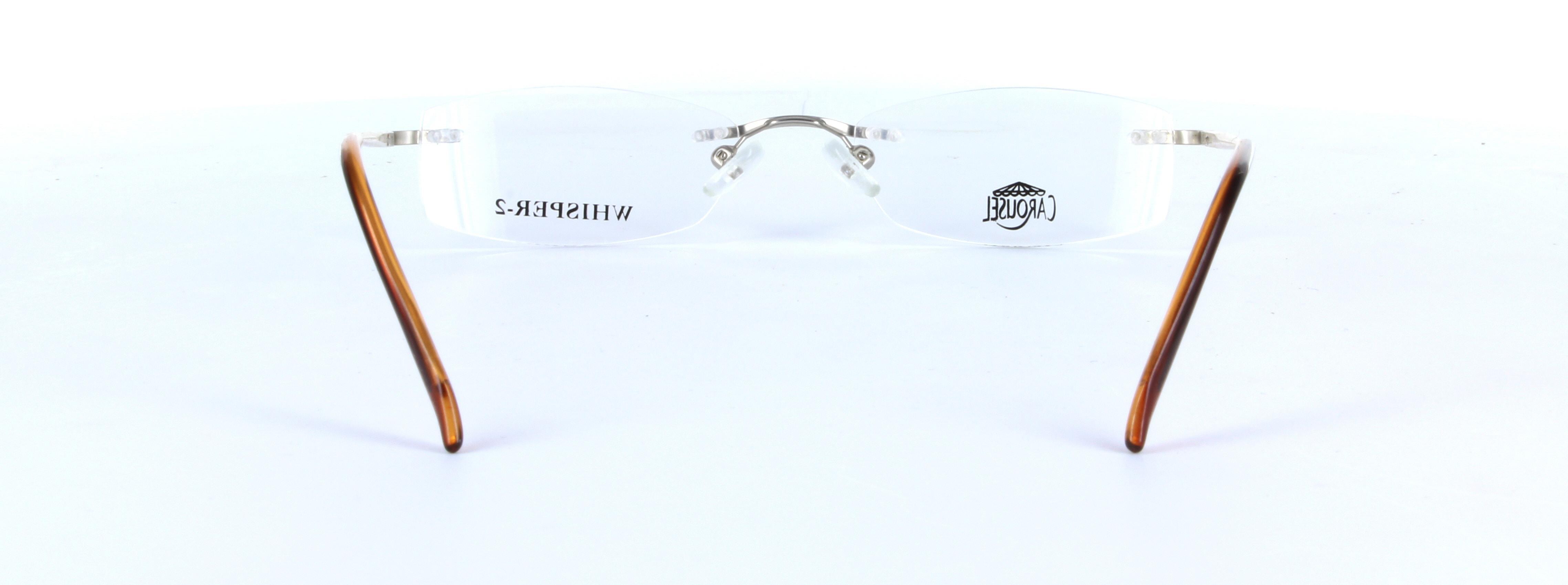 Lidia Silver Rimless Rectangular Metal Glasses - Image View 3