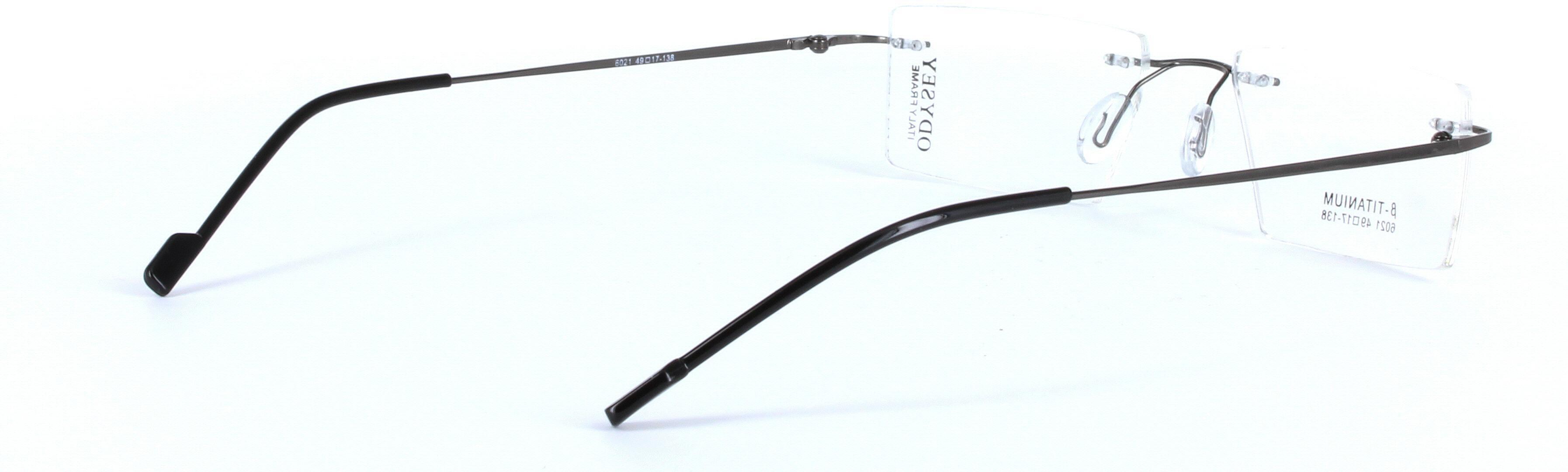 ODYSEY 6021 Gunmetal Rimless Rectangular Titanium Glasses - Image View 4