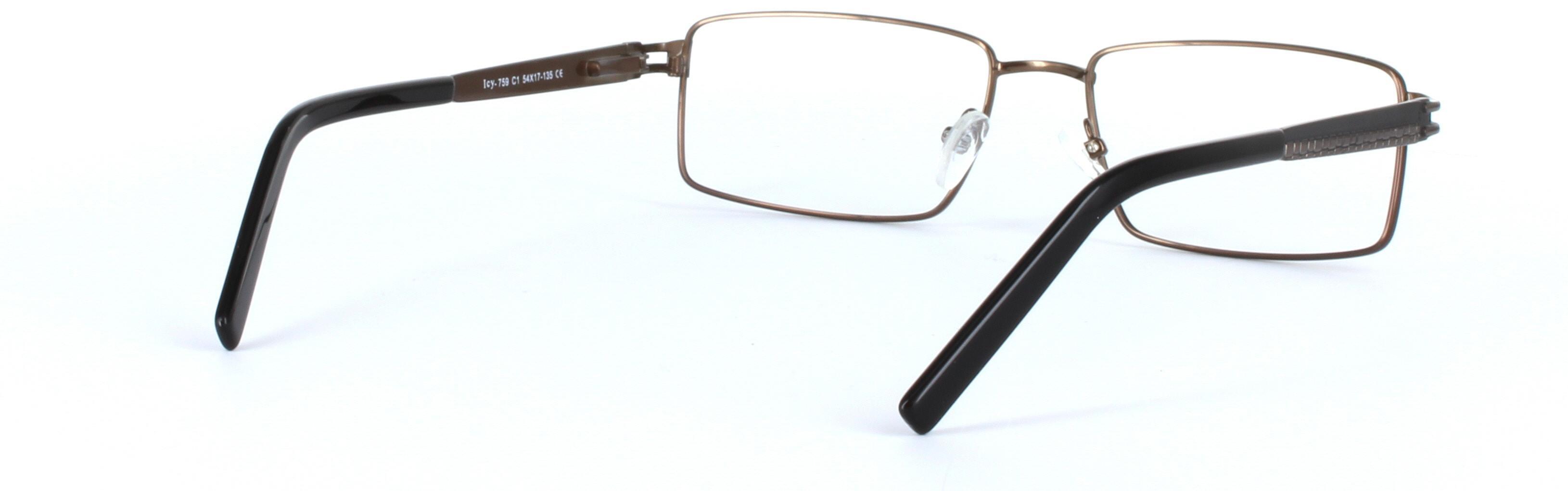 Brown Full Rim Rectangular Metal Glasses Varna - Image View 4
