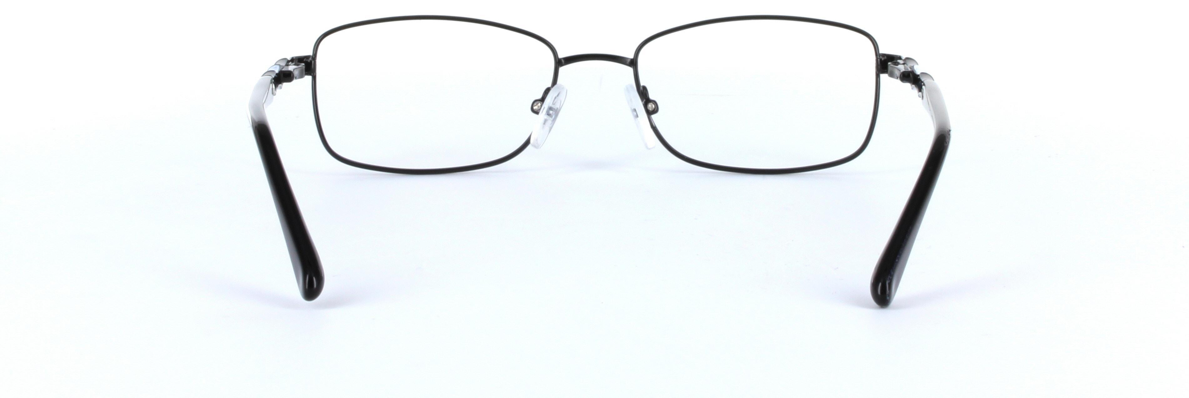 Kirsty Black Full Rim Oval Rectangular Metal Glasses - Image View 3