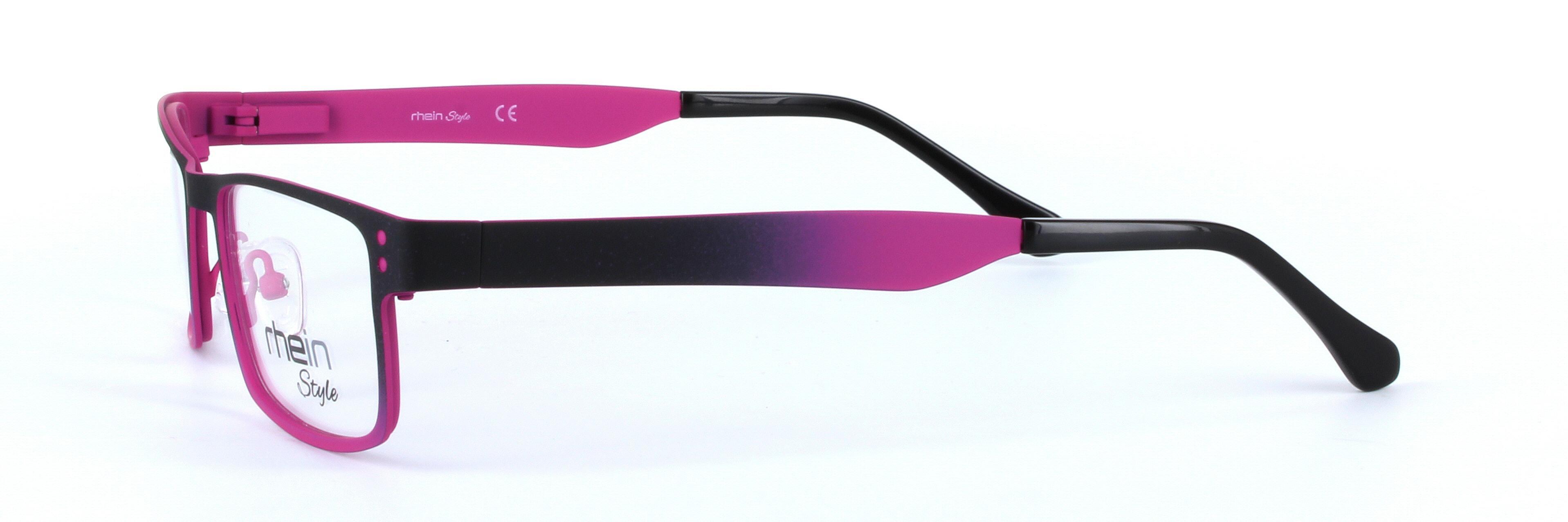 Ambleside Black and Pink Full Rim Rectangular Metal Glasses - Image View 2