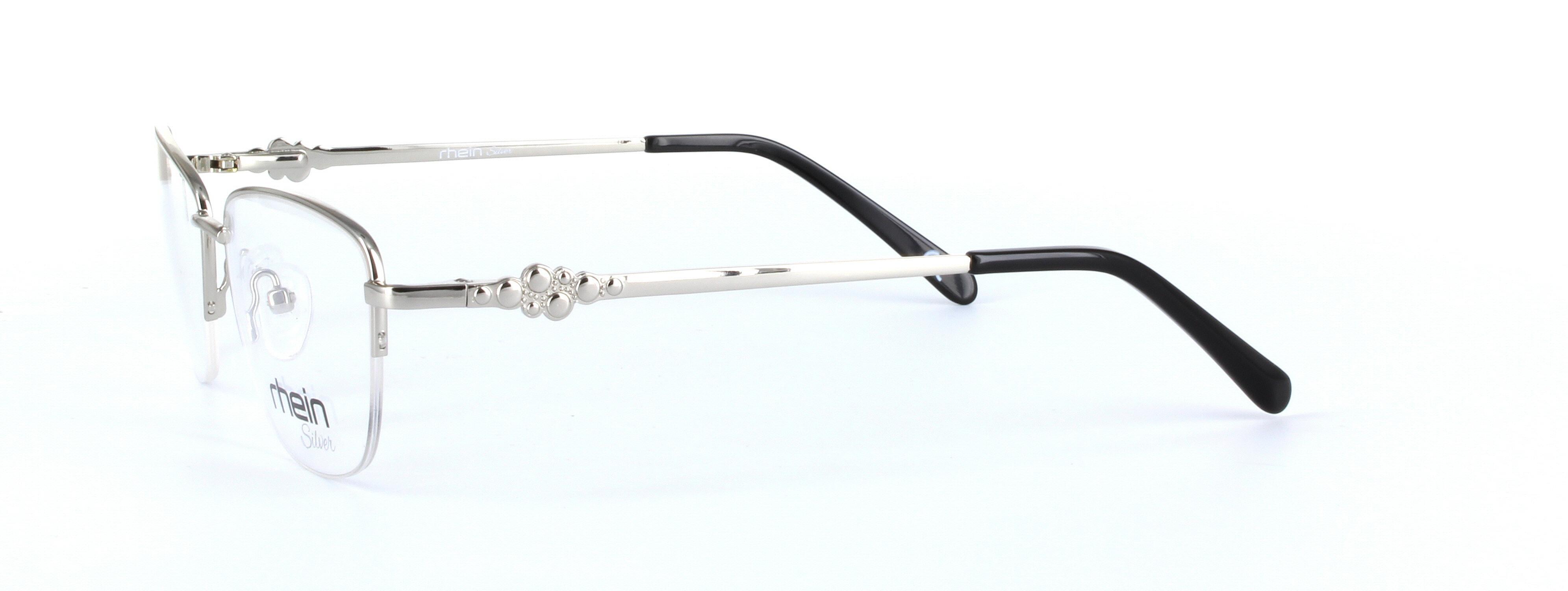 Alhambra Silver Semi Rimless Rectangular Metal Glasses - Image View 2