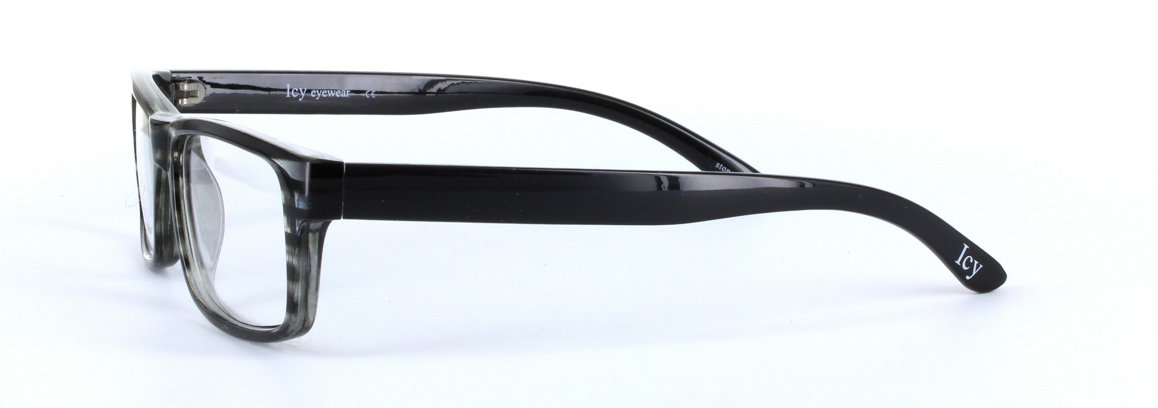 ICY 160 Grey Full Rim Rectangular Square Plastic Glasses - Image View 2