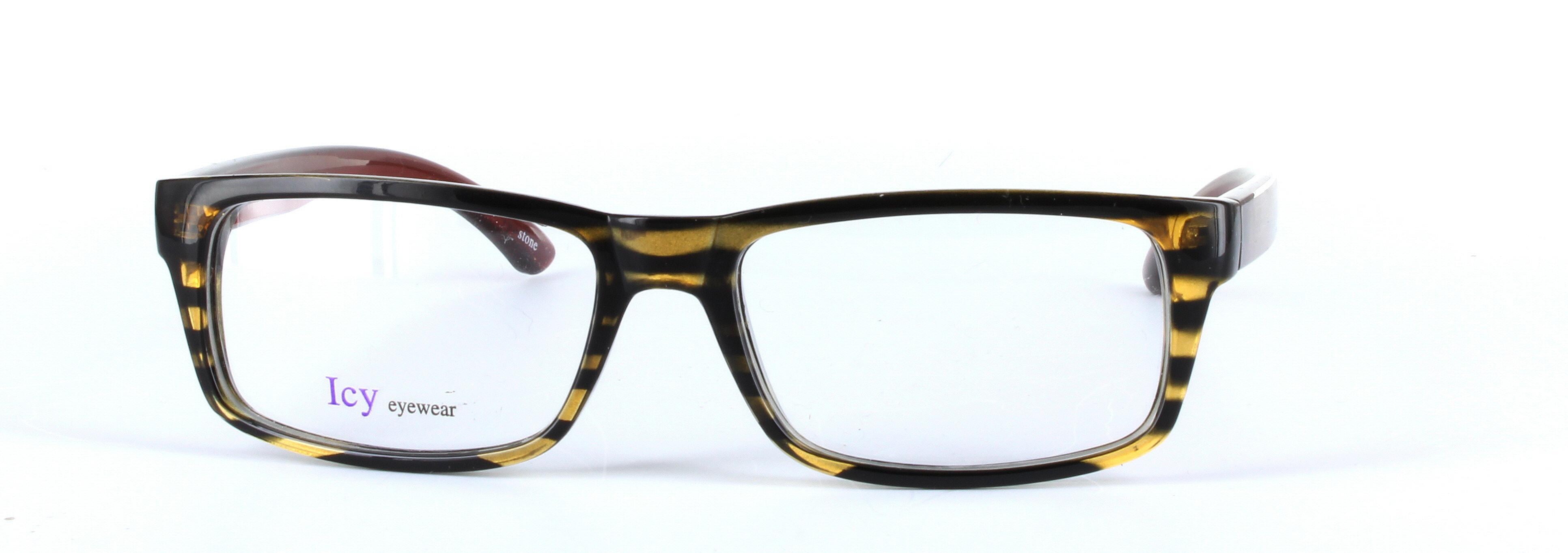 ICY 160 Brown Full Rim Rectangular Square Plastic Glasses - Image View 5