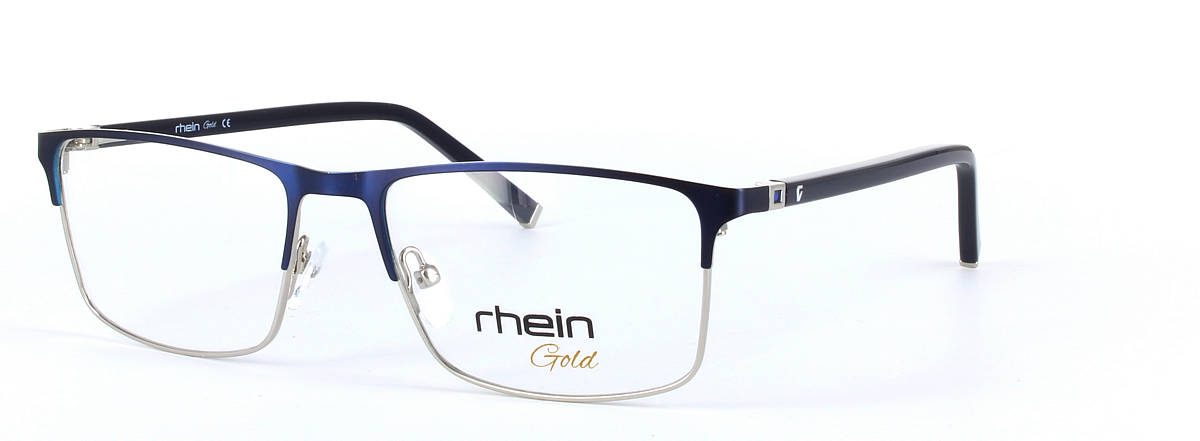 Faith Blue Full Rim Oval Rectangular Metal Glasses - Image View 1