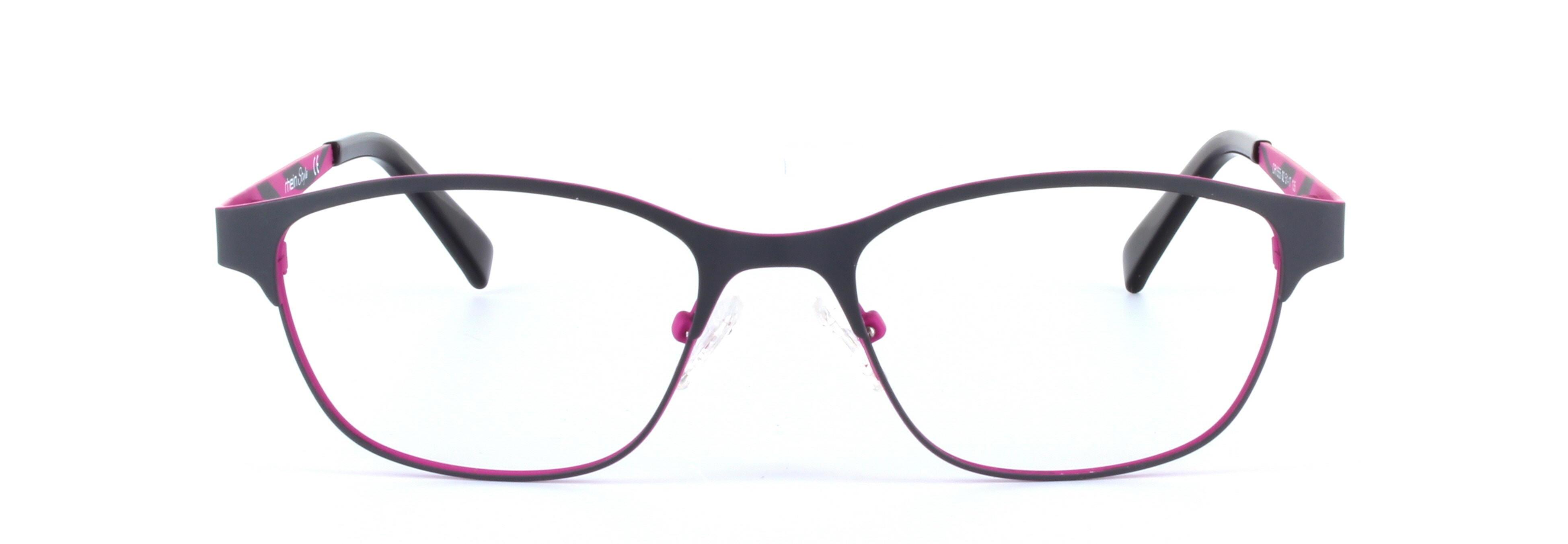 Lucie Brown and Pink Full Rim Oval Metal Glasses - Image View 4