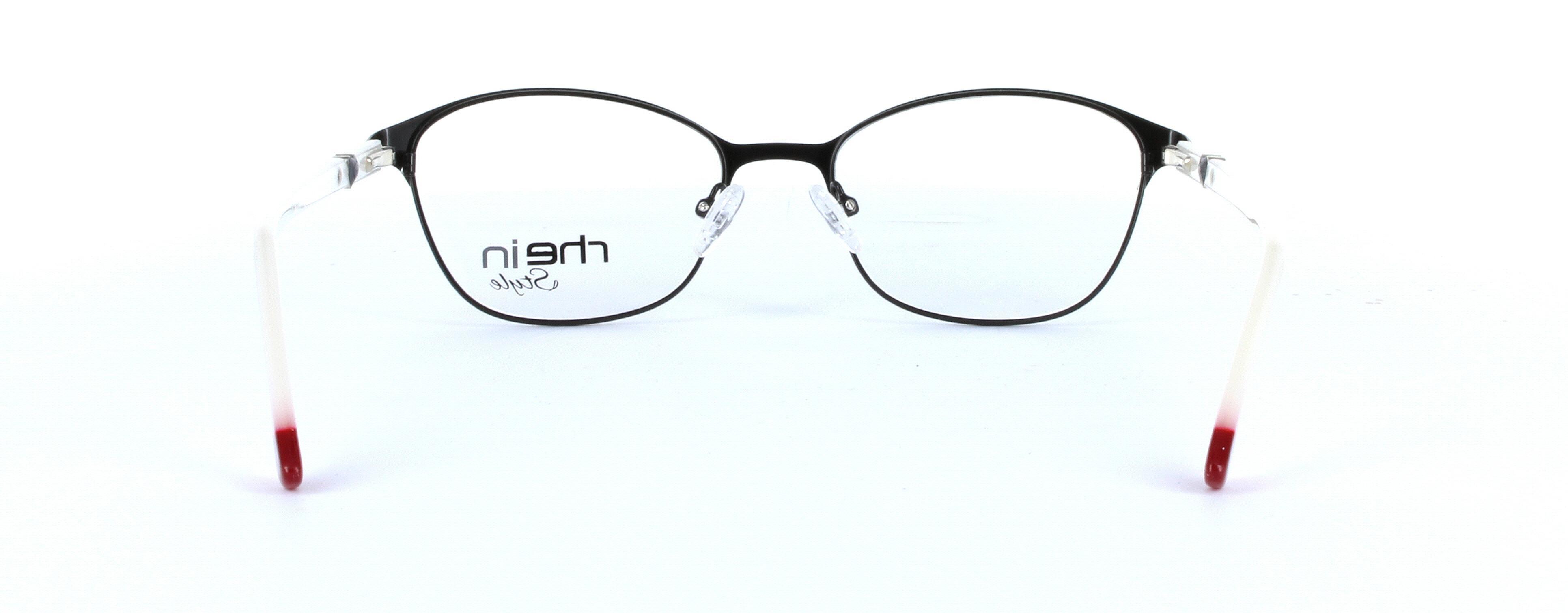Omma Black Full Rim Oval Round Metal Glasses  - Image View 3