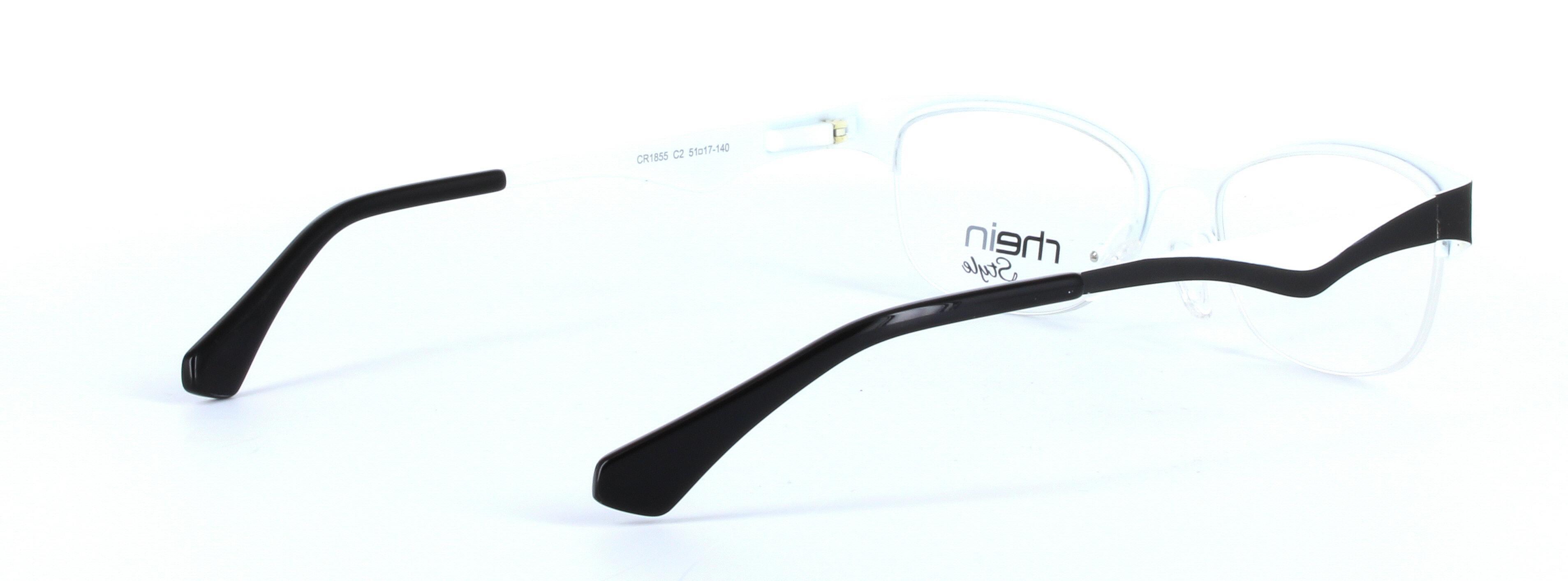 Kelly Black Semi Rimless Oval Rectangular Metal Glasses - Image View 4