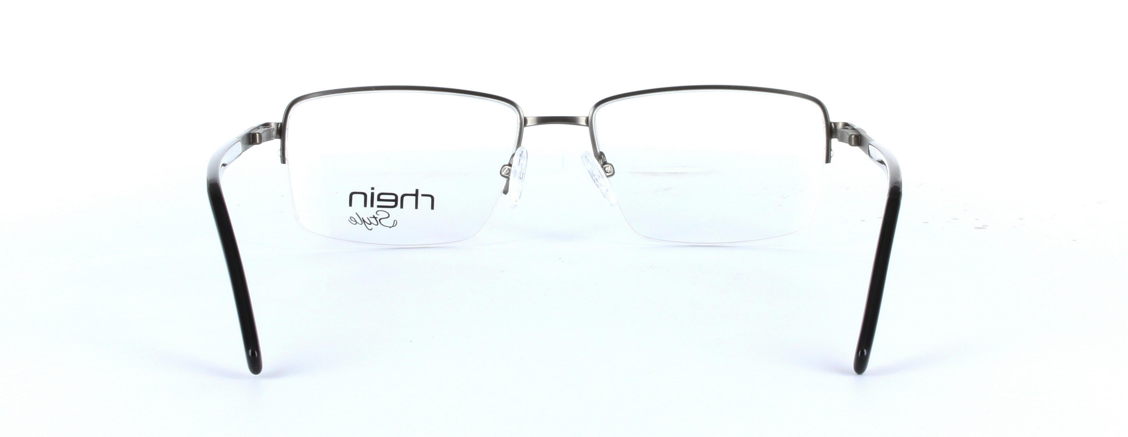 Denver Black Semi Rimless Rectangular Metal Glasses - Image View 3