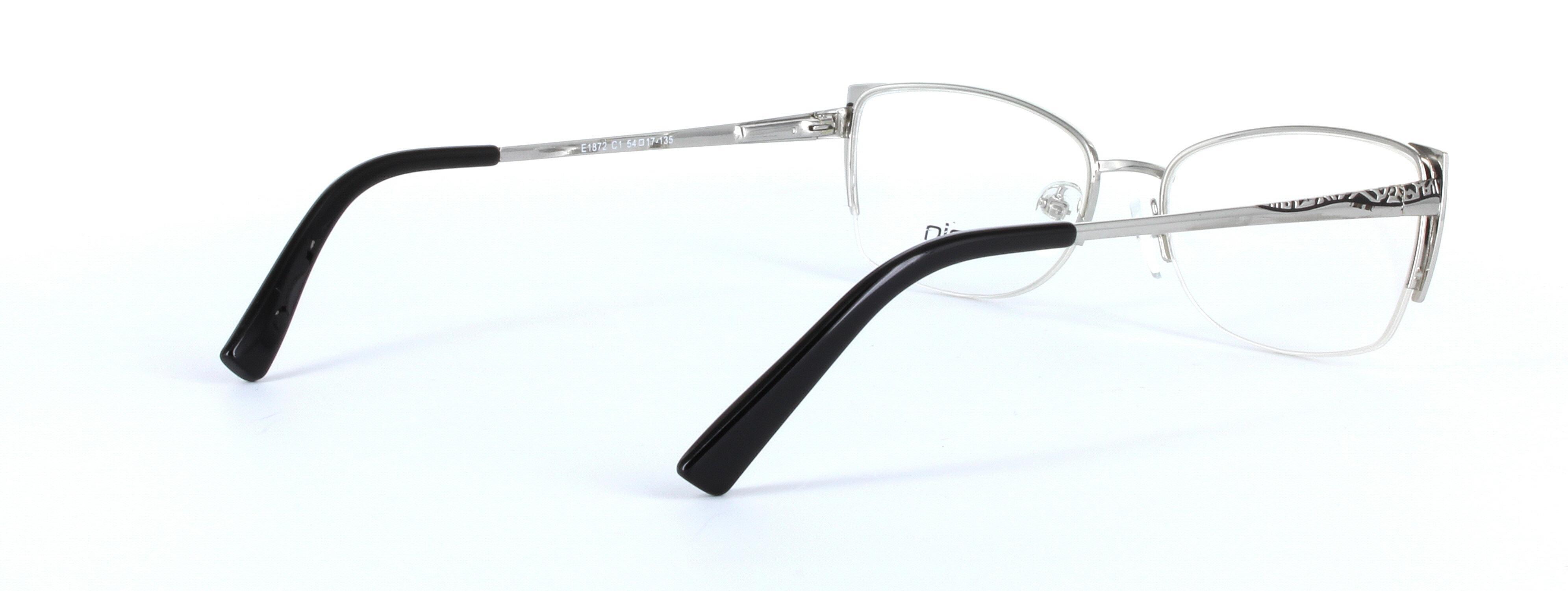 Donna Silver Semi Rimless Oval Rectangular Metal Glasses - Image View 4