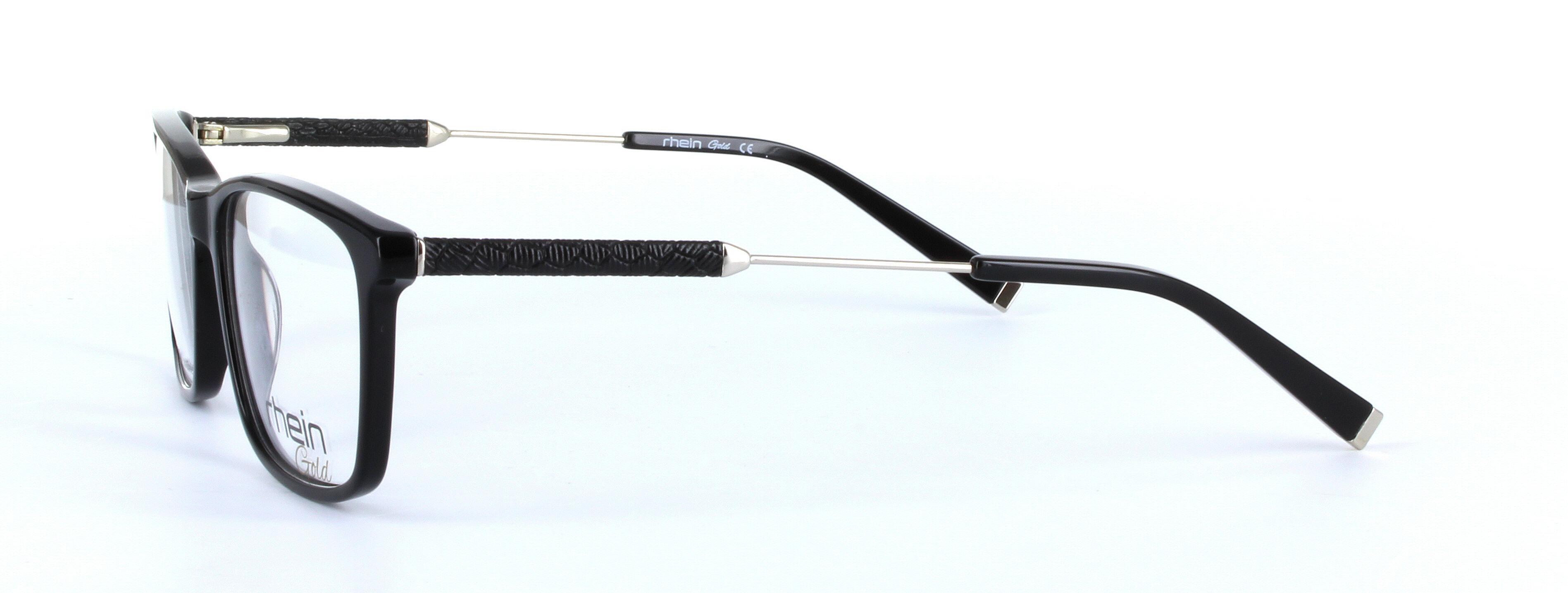 Durham Black Full Rim Oval Rectangular Plastic Glasses - Image View 2