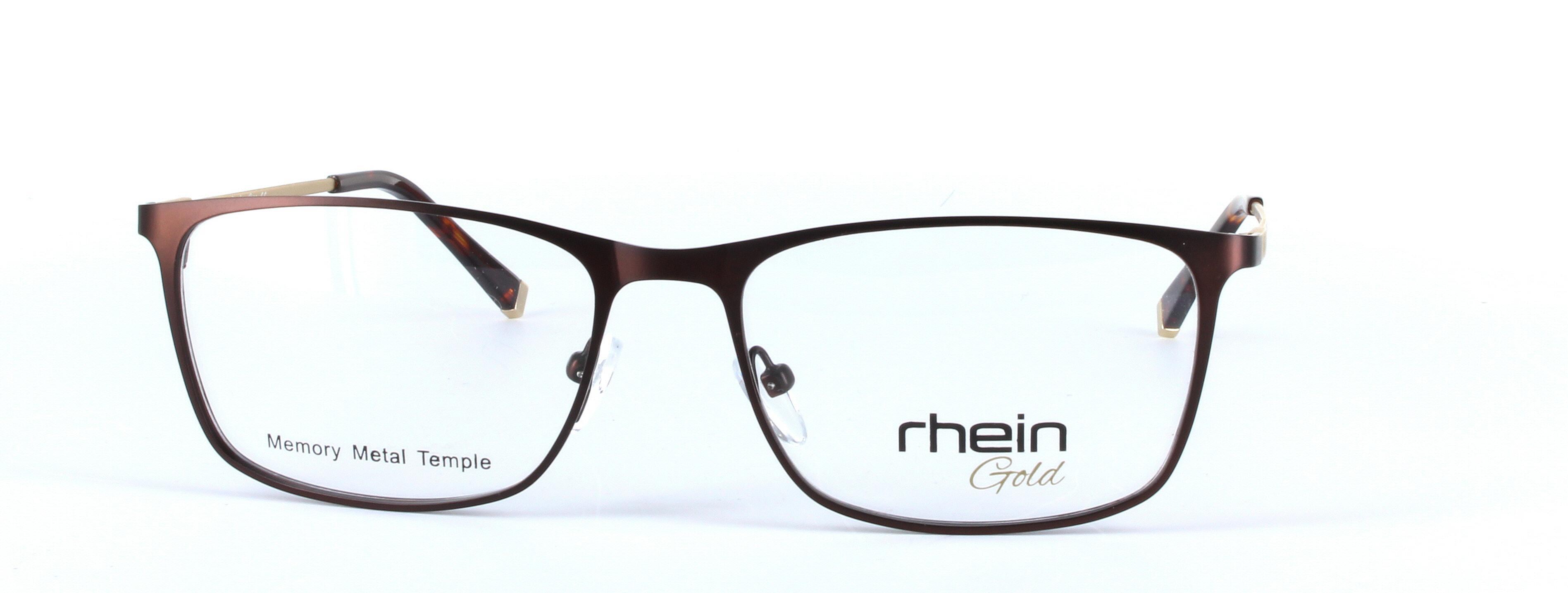 Canterbury Brown Full Rim Oval Rectangular Metal Glasses - Image View 5