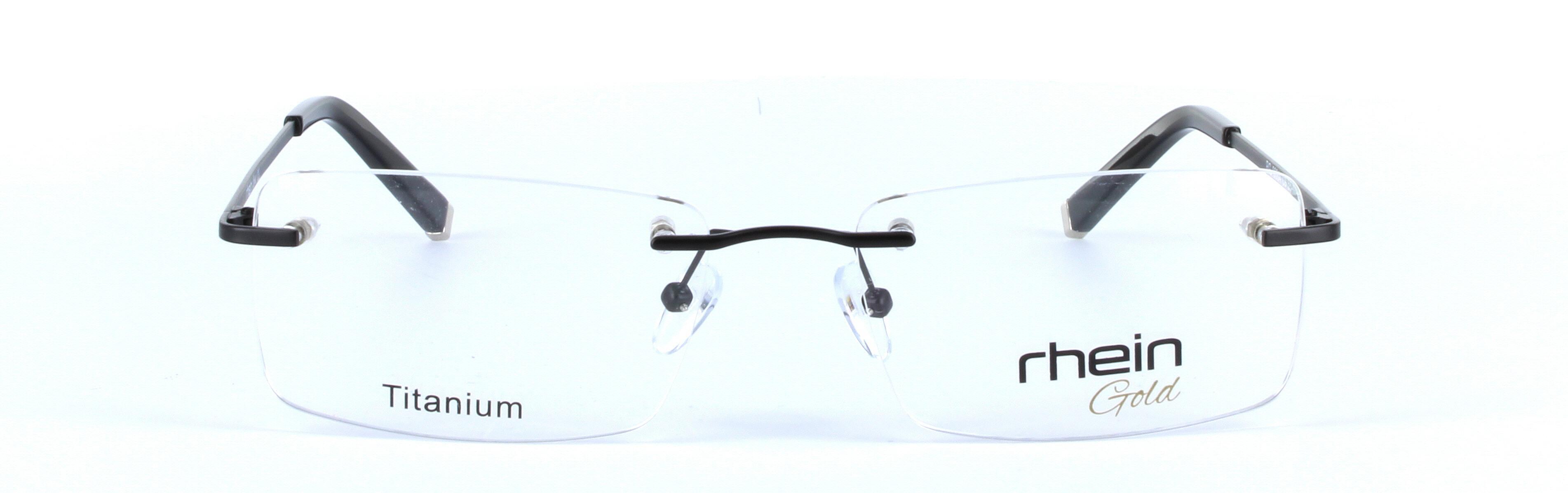 Greenville Titanium Black Rimless Rectangular Titanium Glasses - Image View 5