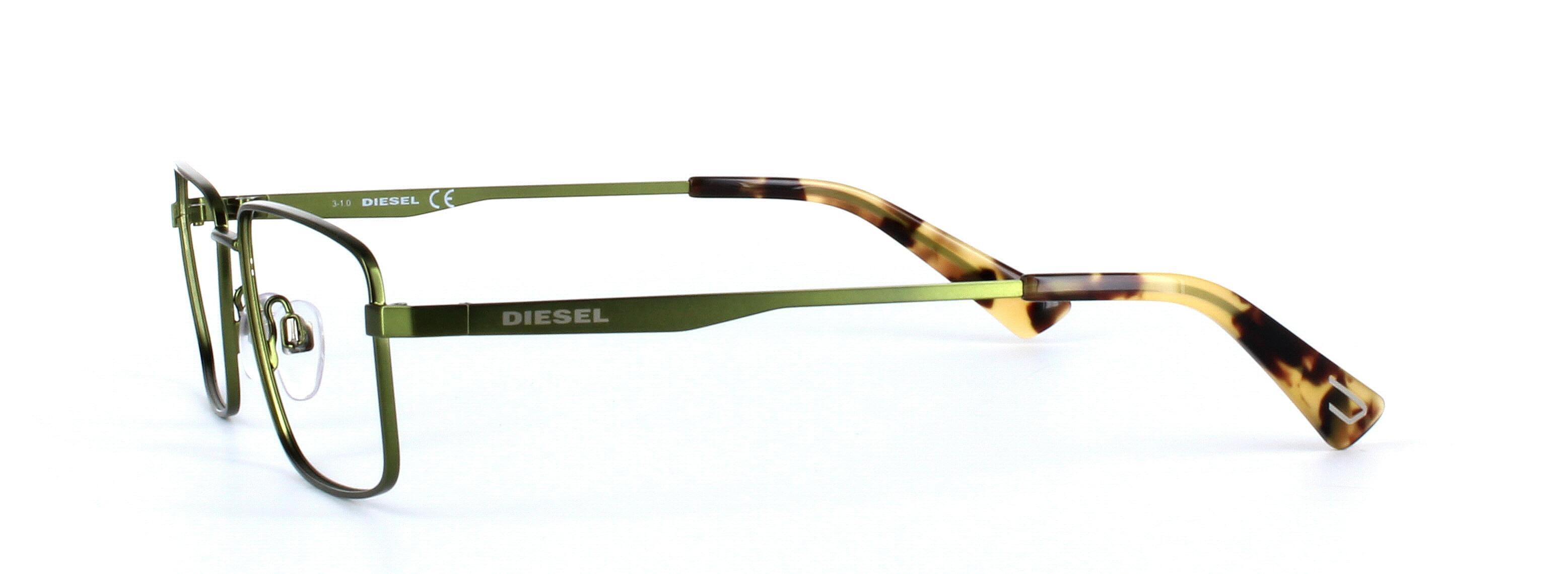 Diesel (DL5375-096) Olive Green Full Rim Rectangular Metal Glasses - Image View 2