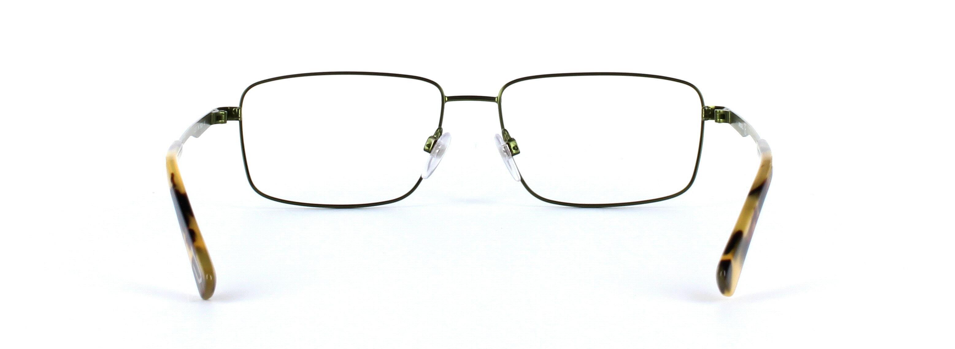 Diesel (DL5375-096) Olive Green Full Rim Rectangular Metal Glasses - Image View 3