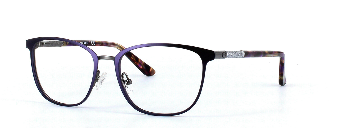 GUESS (GU2659-082) Purple Full Rim Oval Metal Glasses - Image View 1