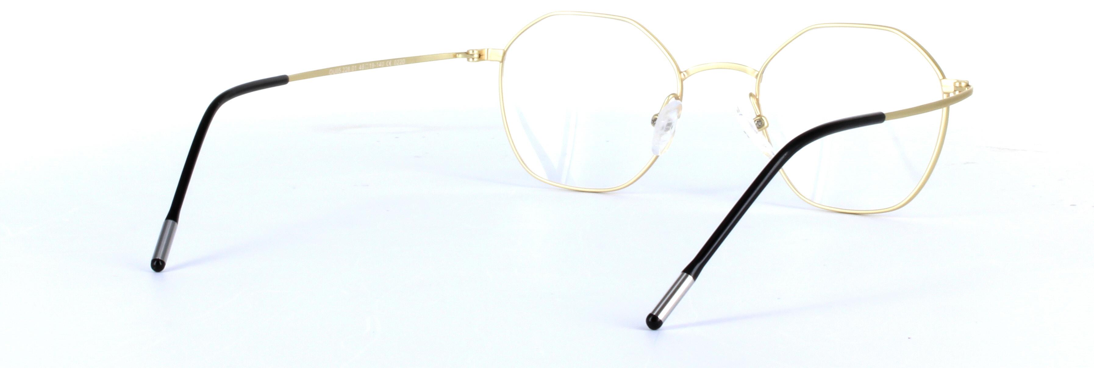 Maiver Gold and Black Full Rim Round Metal Glasses - Image View 4