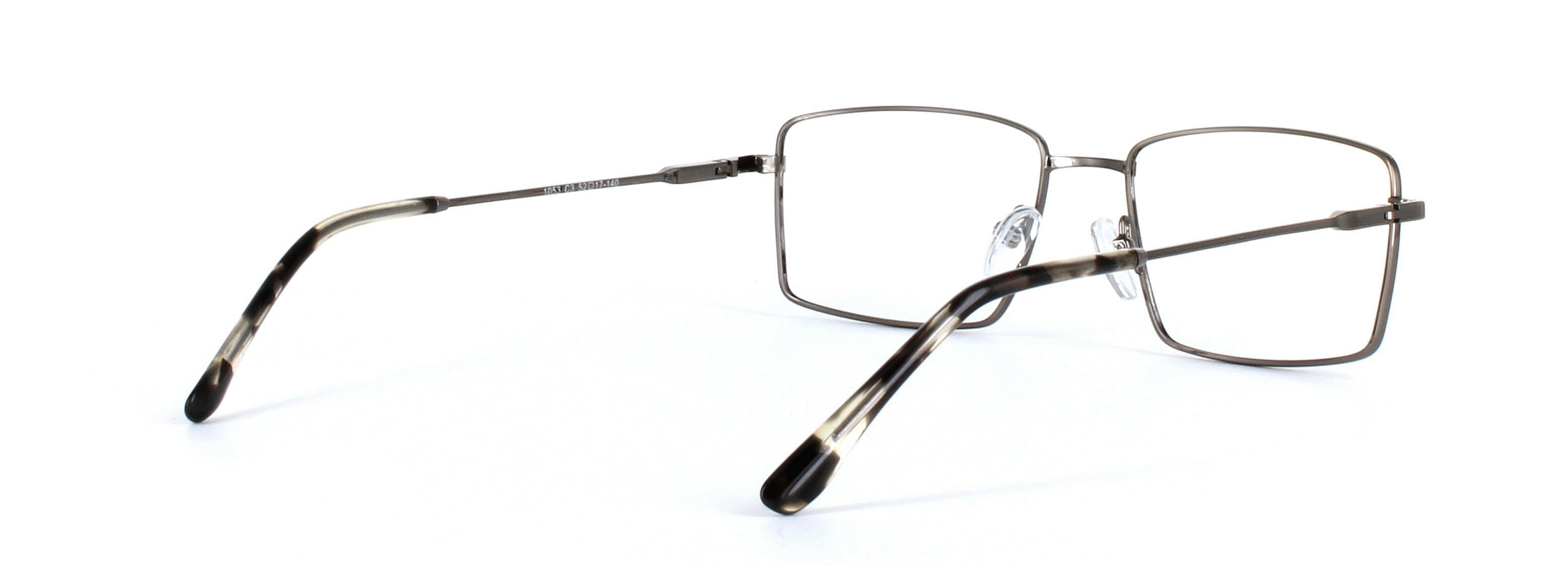Catan Gunmetal Full Rim Rectangular Metal Glasses - Image View 4