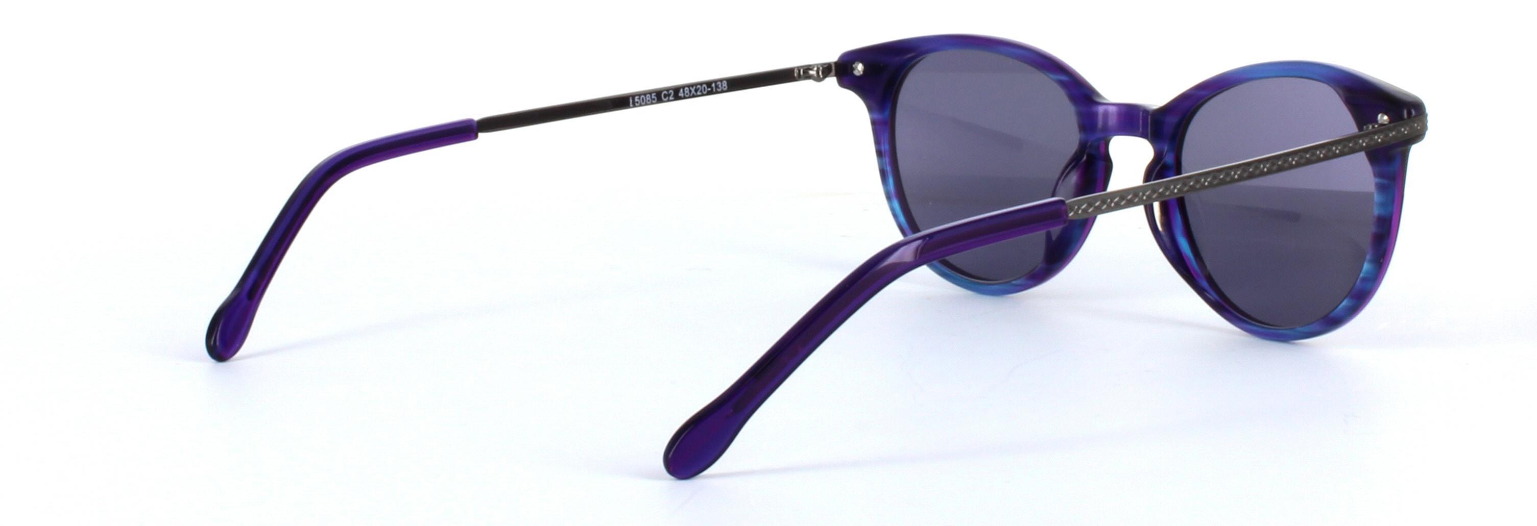 Amanda Purple Full Rim Round Acetate Sunglasses - Image View 4