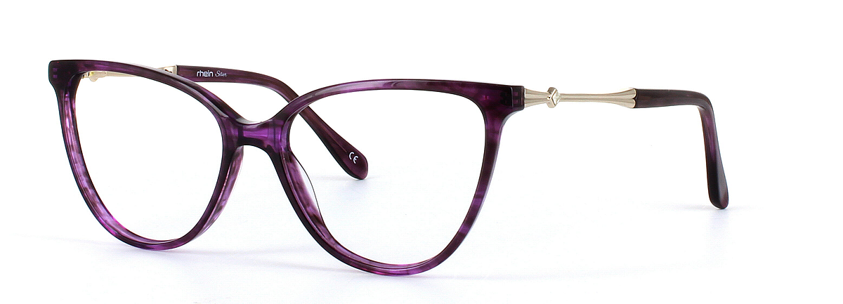 Leigh Purple Full Rim Cat Eye Acetate Glasses - Image View 1